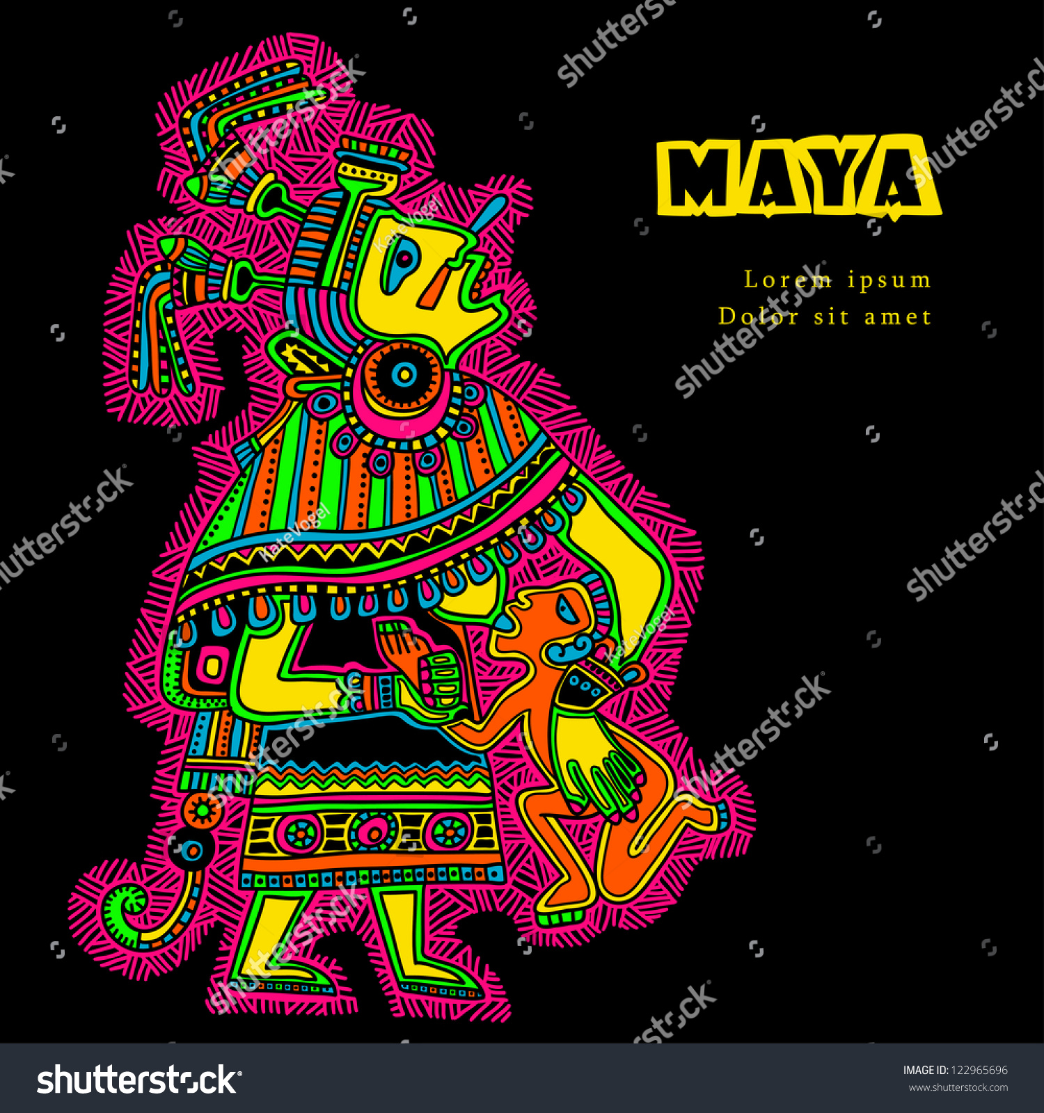 Flyuro Image Of The Maya. Maya Designs. Maya Design Elements. Stock