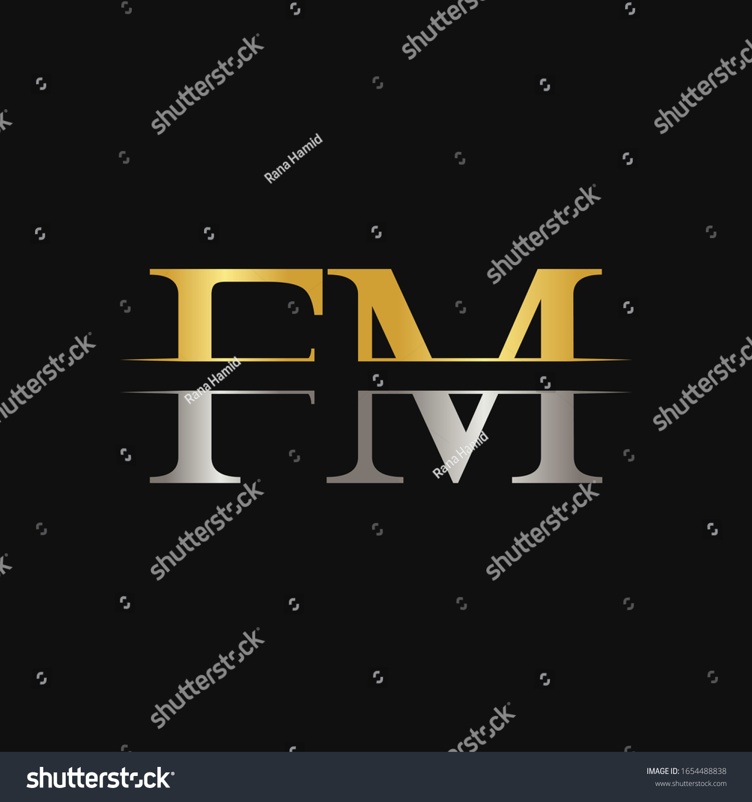 Fm Letter Type Logo Design Vector Stock Vector (Royalty Free) 1654488838