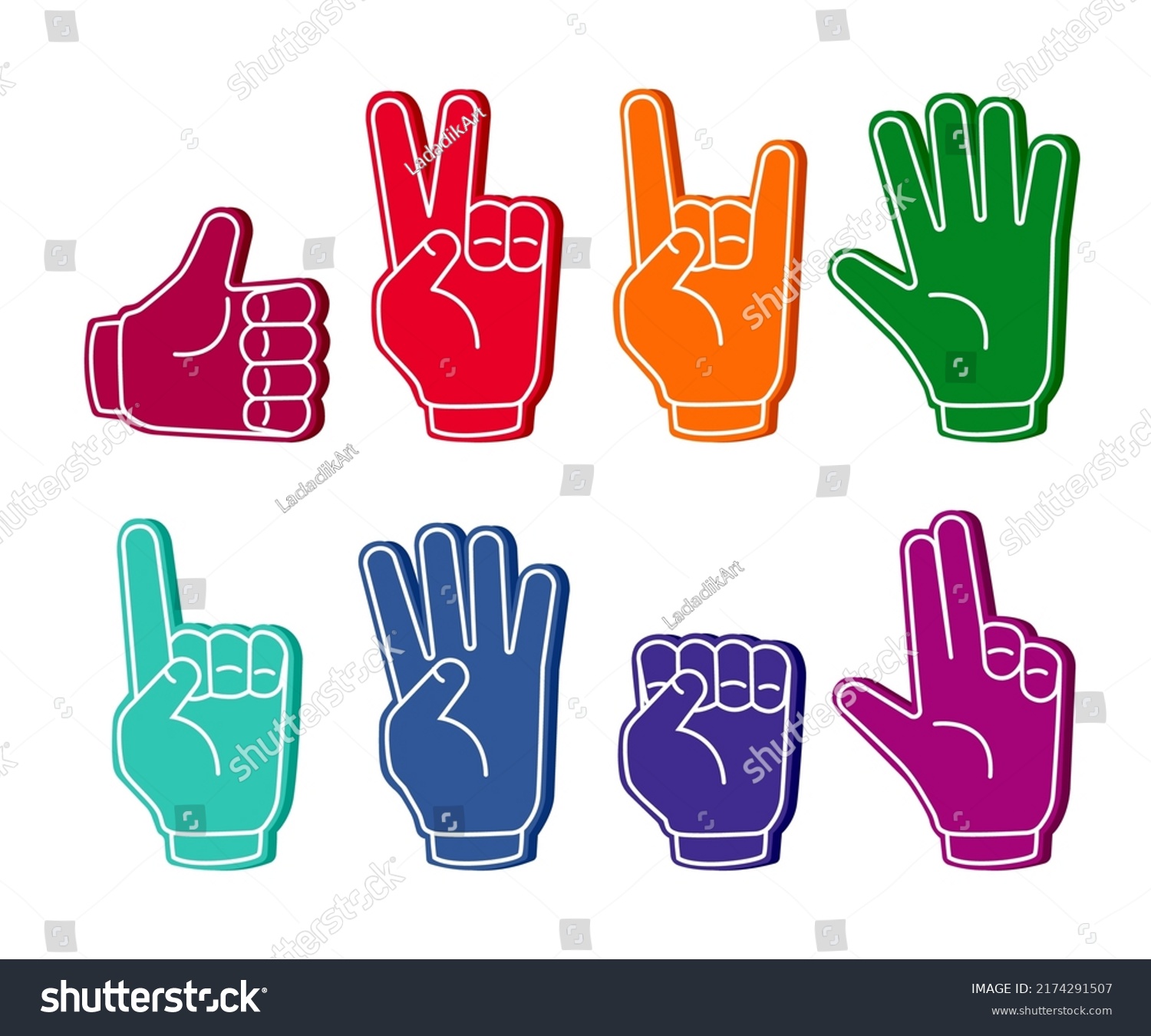 Foam Finger Athletics Sport Fan Cheer Stock Vector (Royalty Free ...