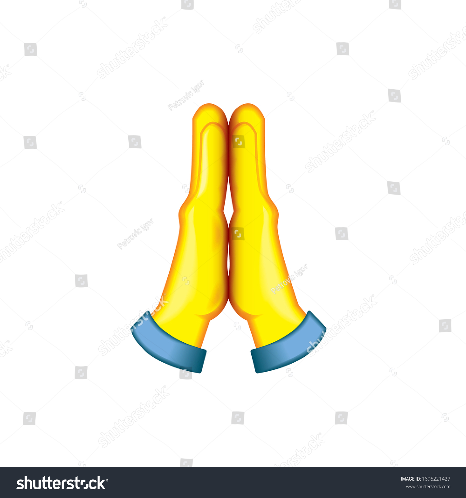 Folded Hands Emoji Praying Emoticon Isolated Arkivvektor Royaltyfri ...