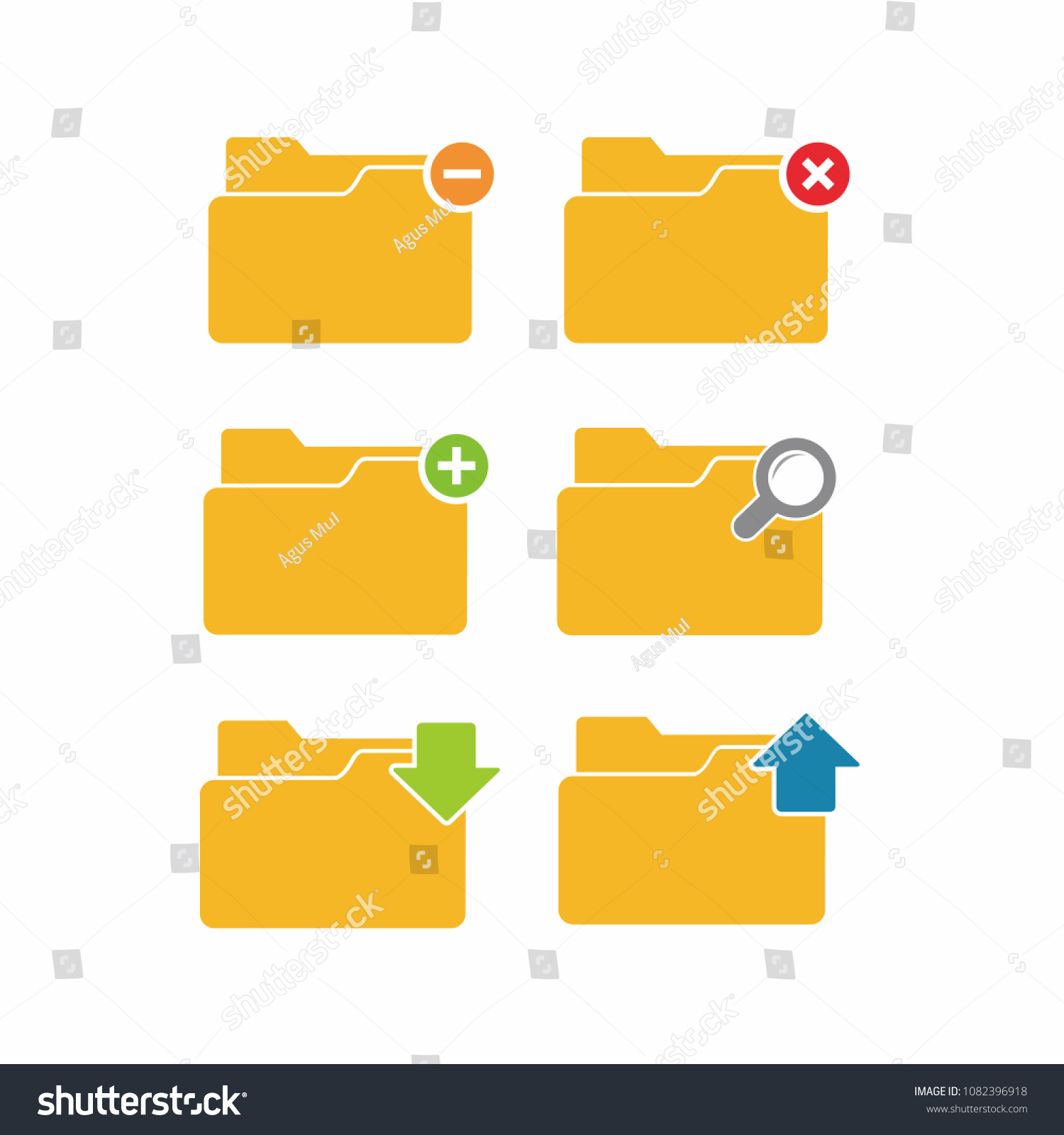 Folder Icon Set Symbol Vector Stock Vector (Royalty Free) 1082396918