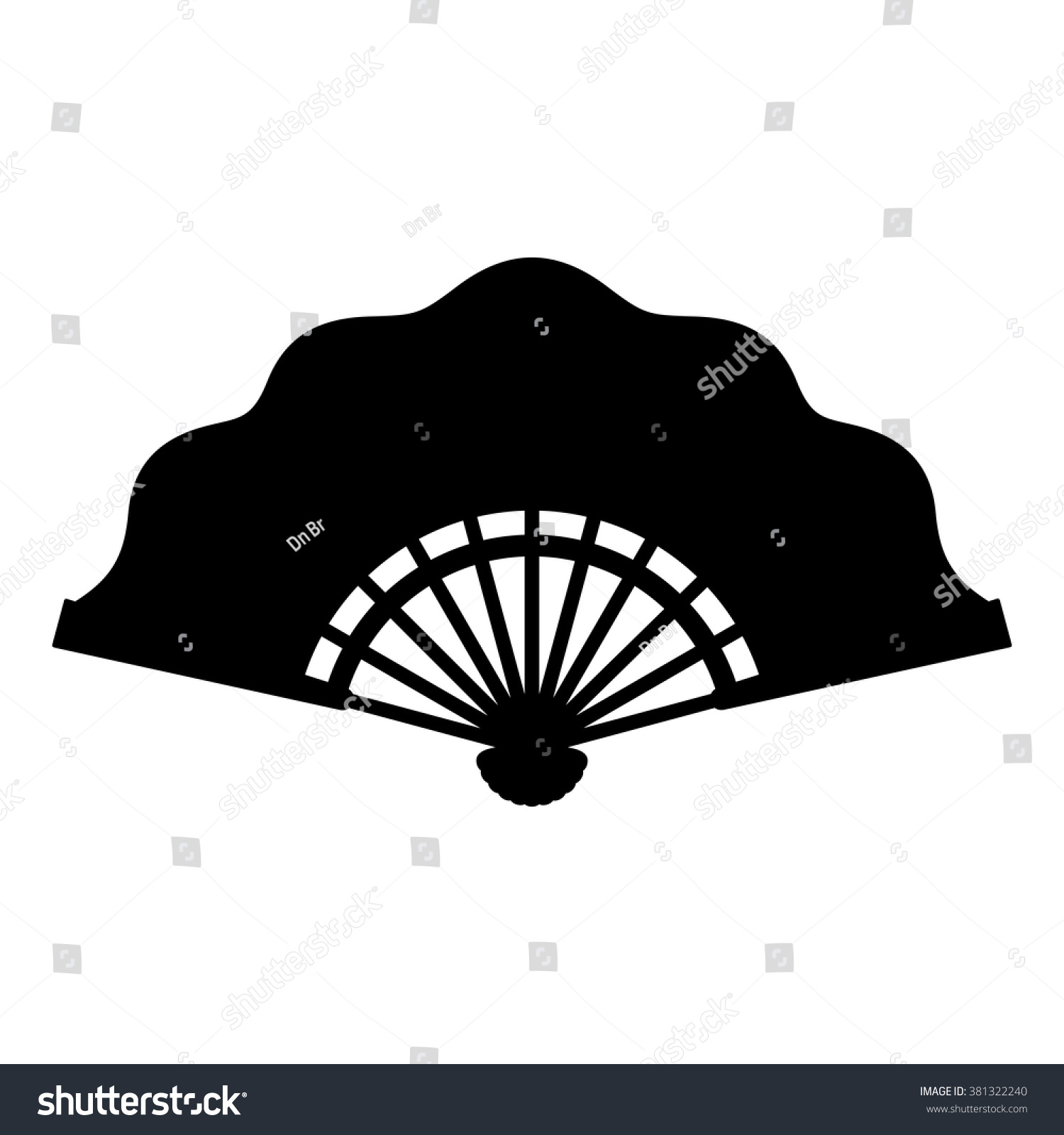 Folding Fan Stock Vector (royalty Free) 381322240