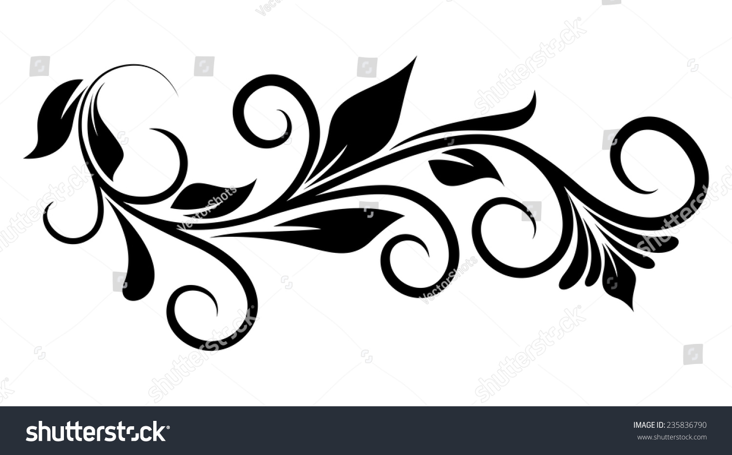 Foliage Design Elements Stock Vector Illustration 235836790 : Shutterstock