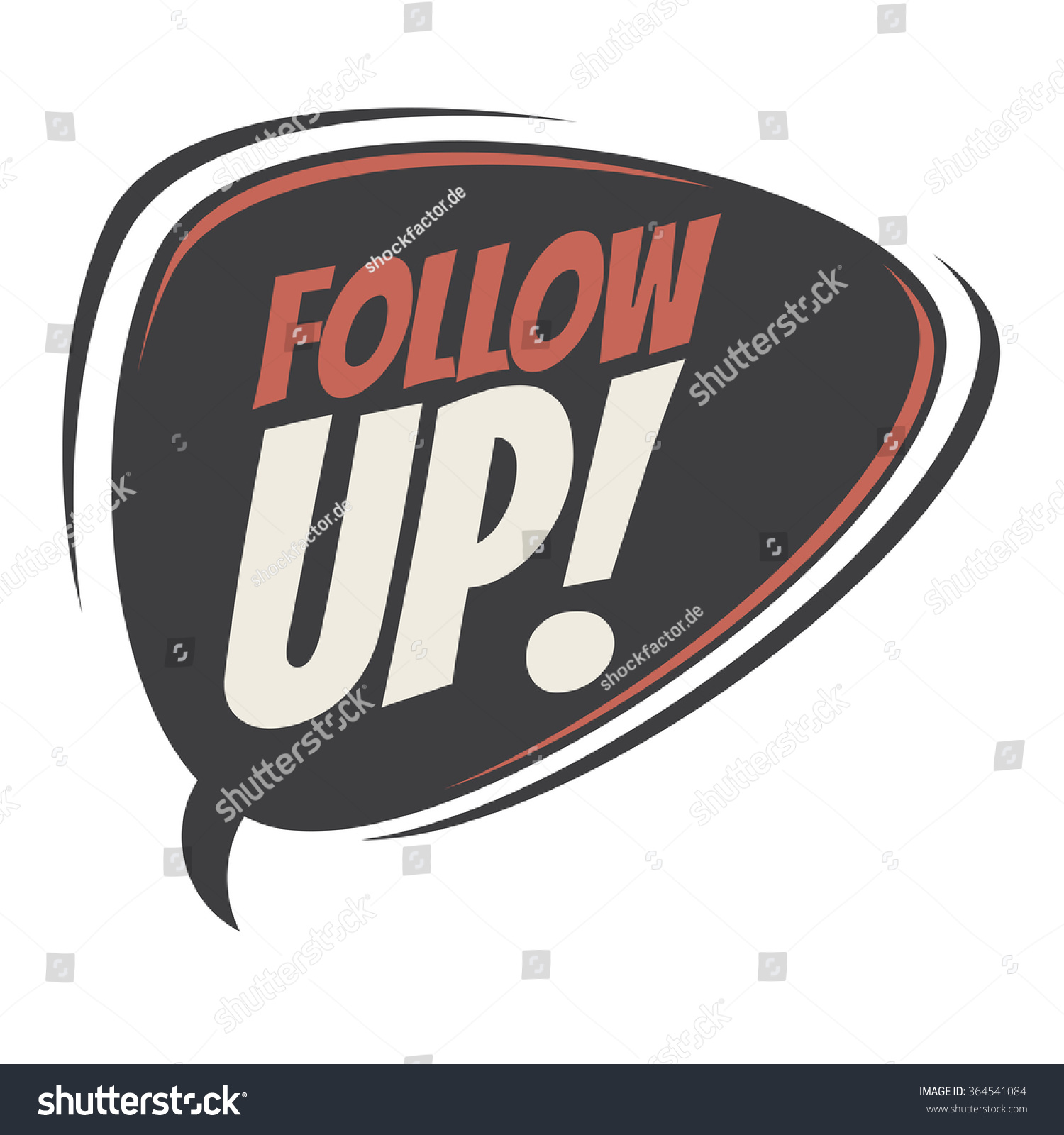 Follow Retro Speech Bubble Stock Vector (Royalty Free) 364541084