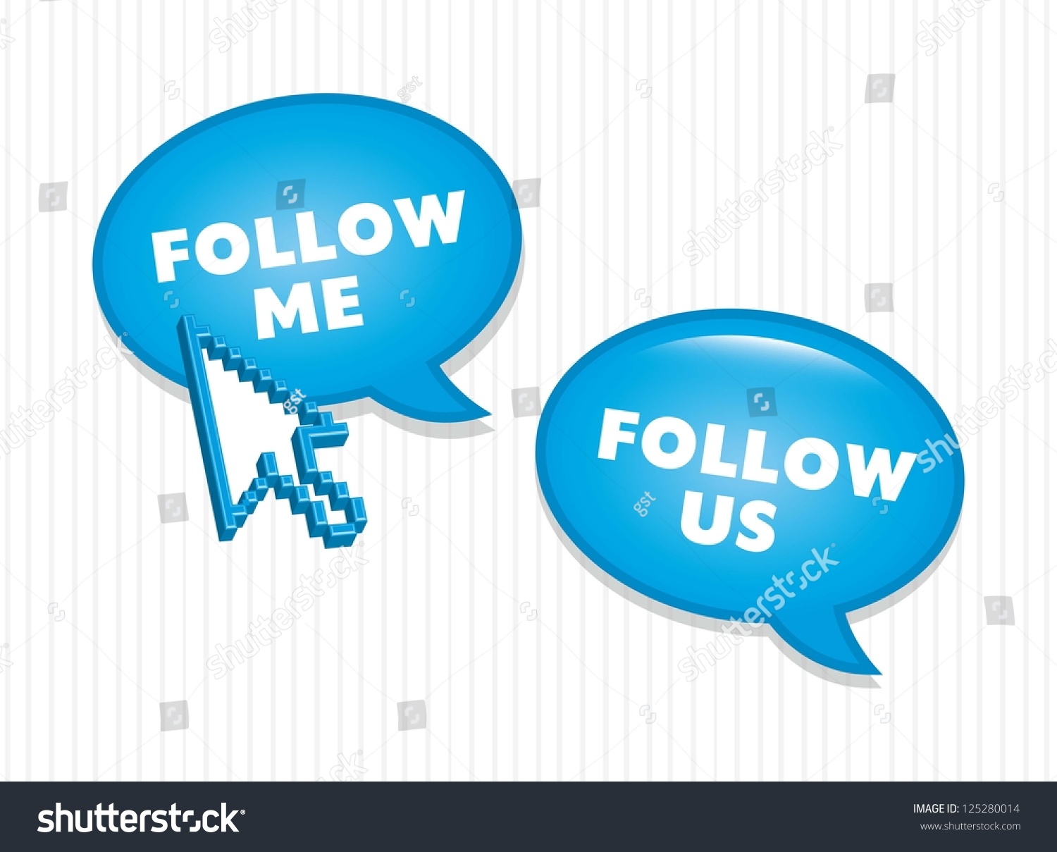 Follow Us Follow Me Icons Vector Stock Vector (Royalty Free) 125280014 ...