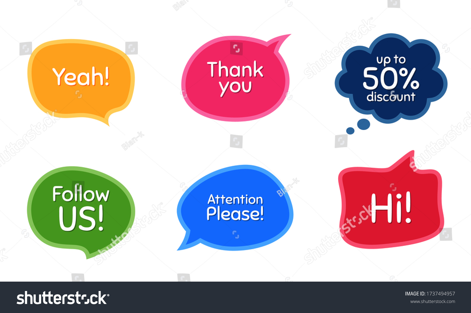 Follow Us 50 Discount Attention Please Stock Vector Royalty Free