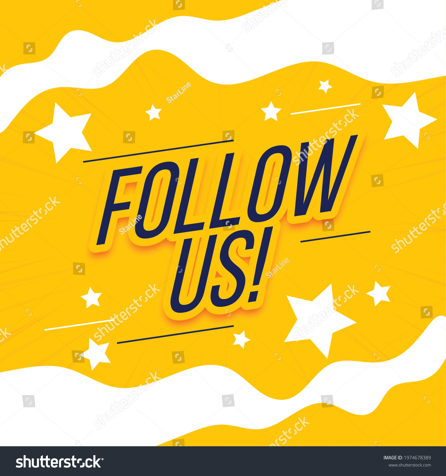 Follow Us Template Stars Stock Vector (Royalty Free) 1974678389 ...