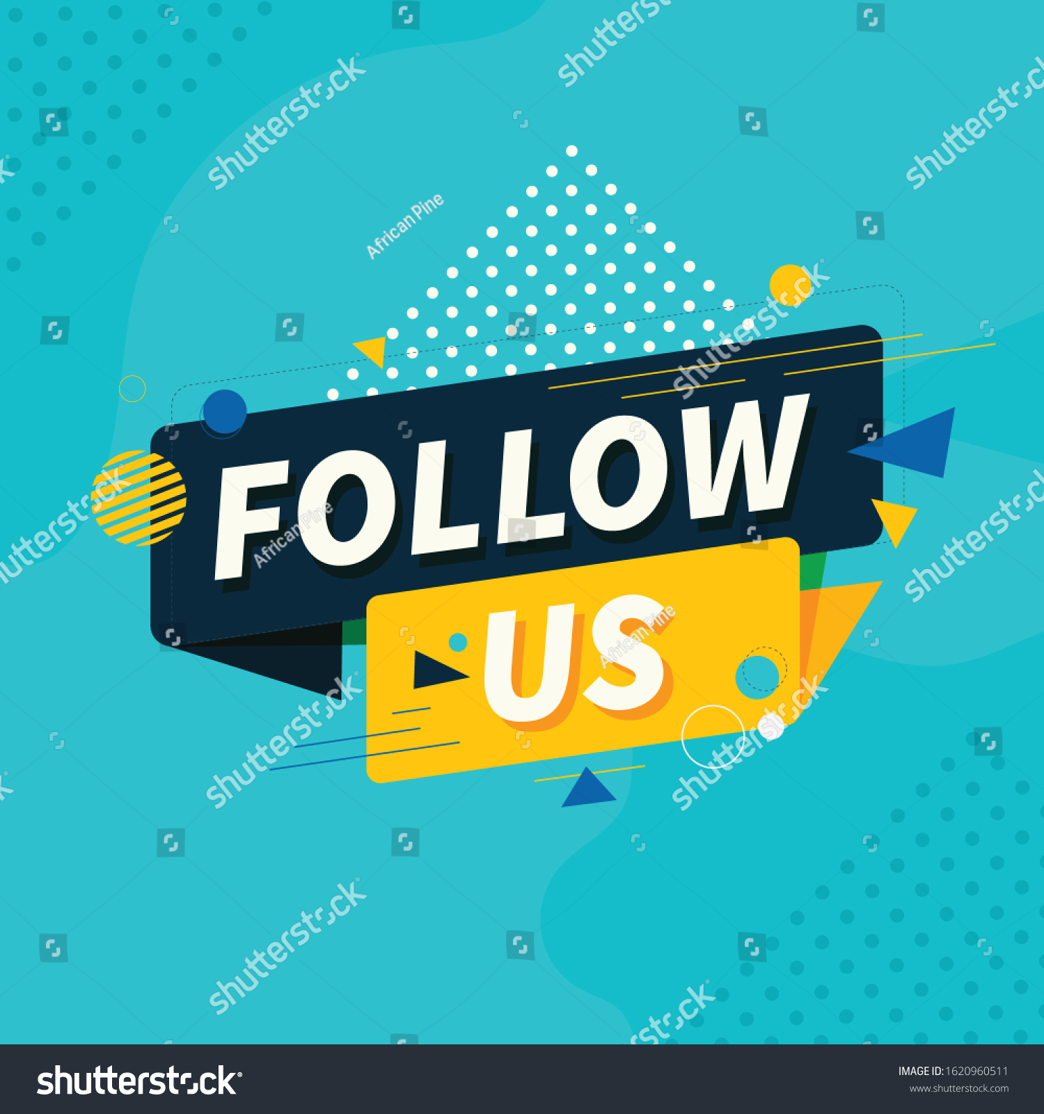 Follow Us Vector Shapes Design Stock Vector (Royalty Free) 1620960511