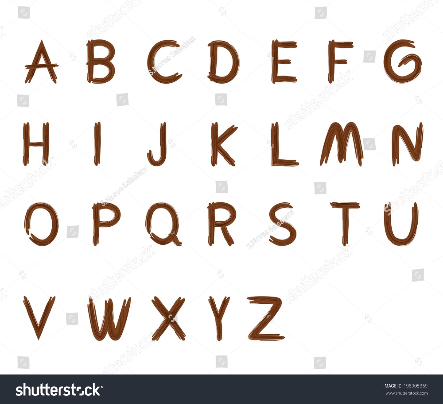 Font Creative Collectionisolated High Quality Wood Stock Vector Royalty Free