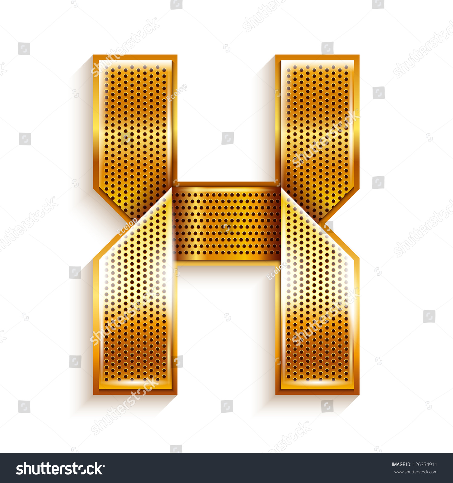 Font Folded Metallic Gold Perforated Ribbon Stock Vector (Royalty Free ...