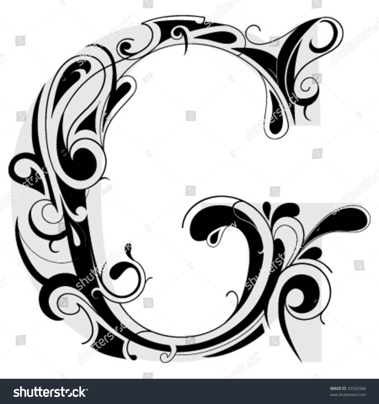 Font G Stock Vector 33332566 - Shutterstock