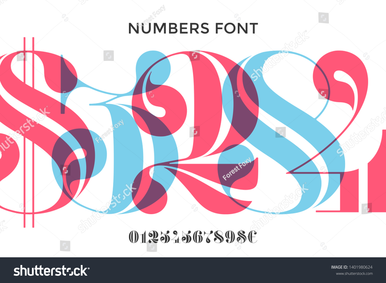 Vector De Stock Libre De Regalias Sobre Fuente De Numeros En