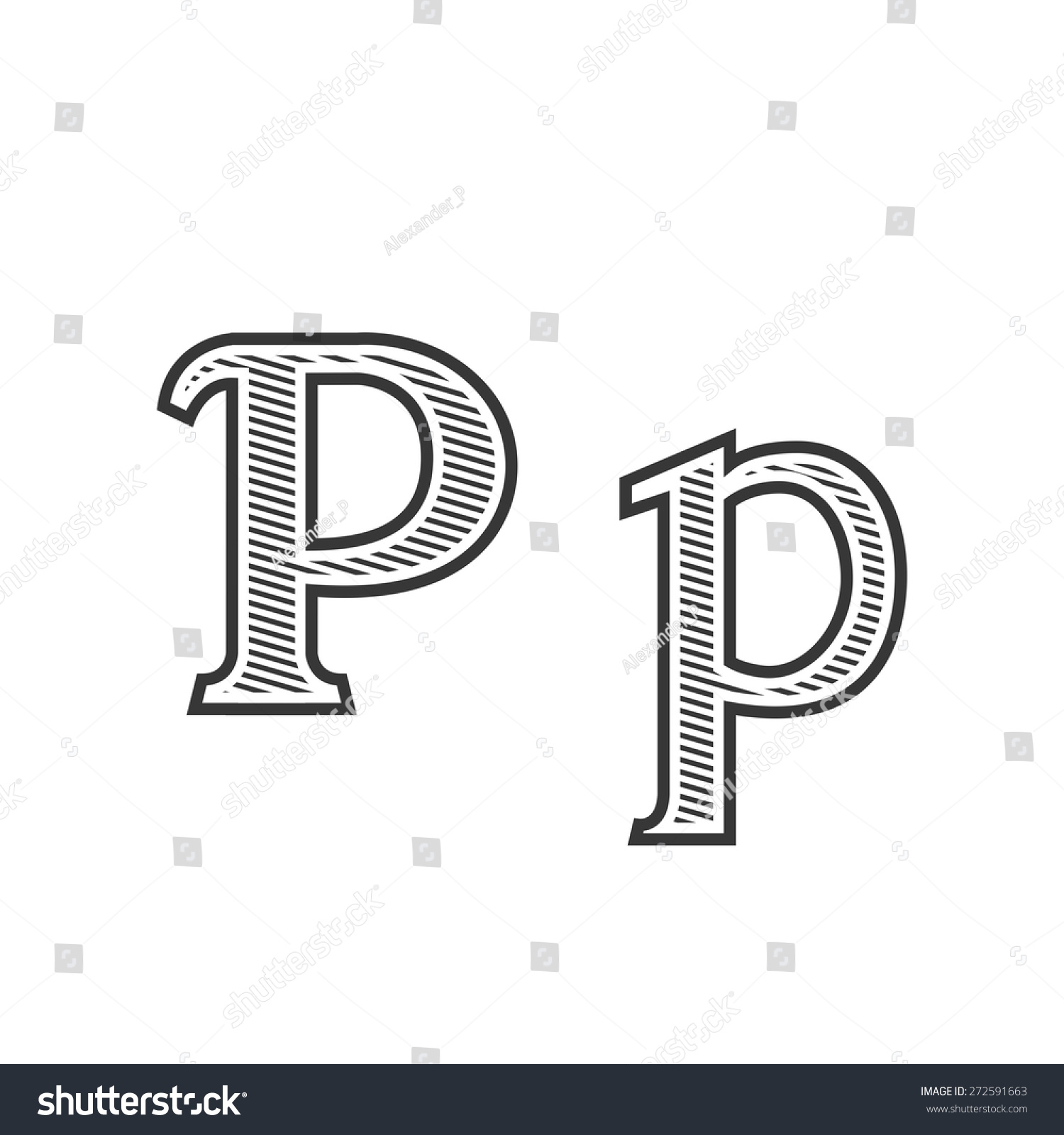 Font Tattoo Engraving Letter P Shading Stock Vector Royalty Free Shutterstock