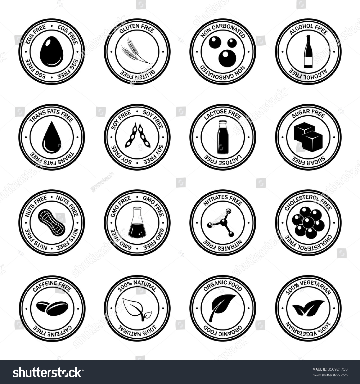 SVG of Food allergen icons set. Vector EPS8 illustration. svg
