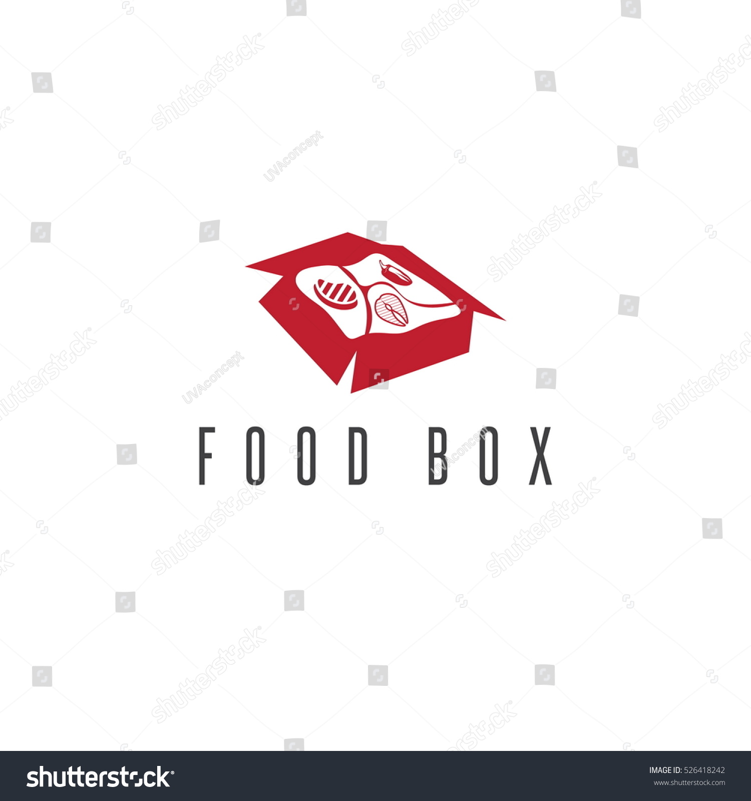 Food Box Concept Products Bbq Vector Stock Vector Royalty Free