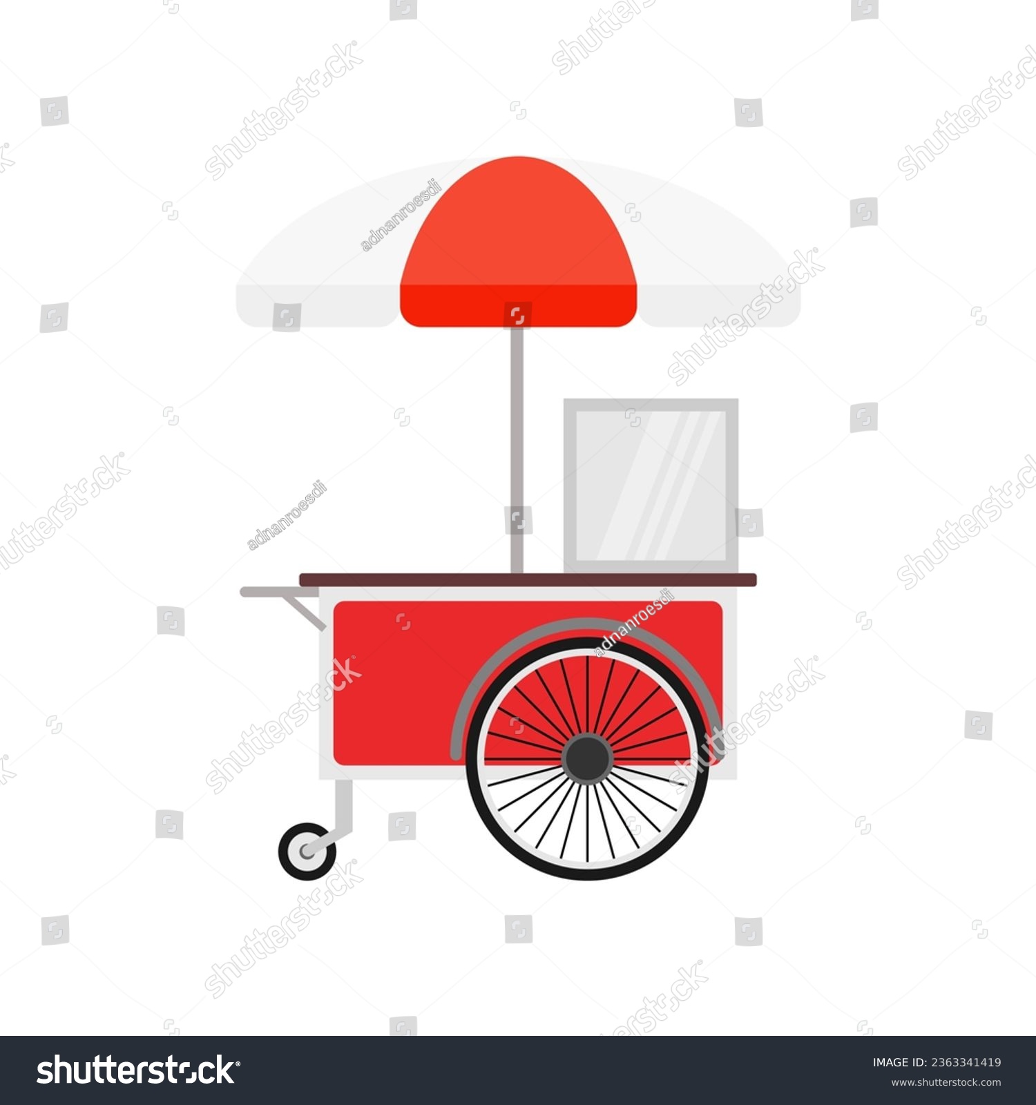 SVG of food cart flat design vector illustration.concession cart illustration. street food vending cart svg