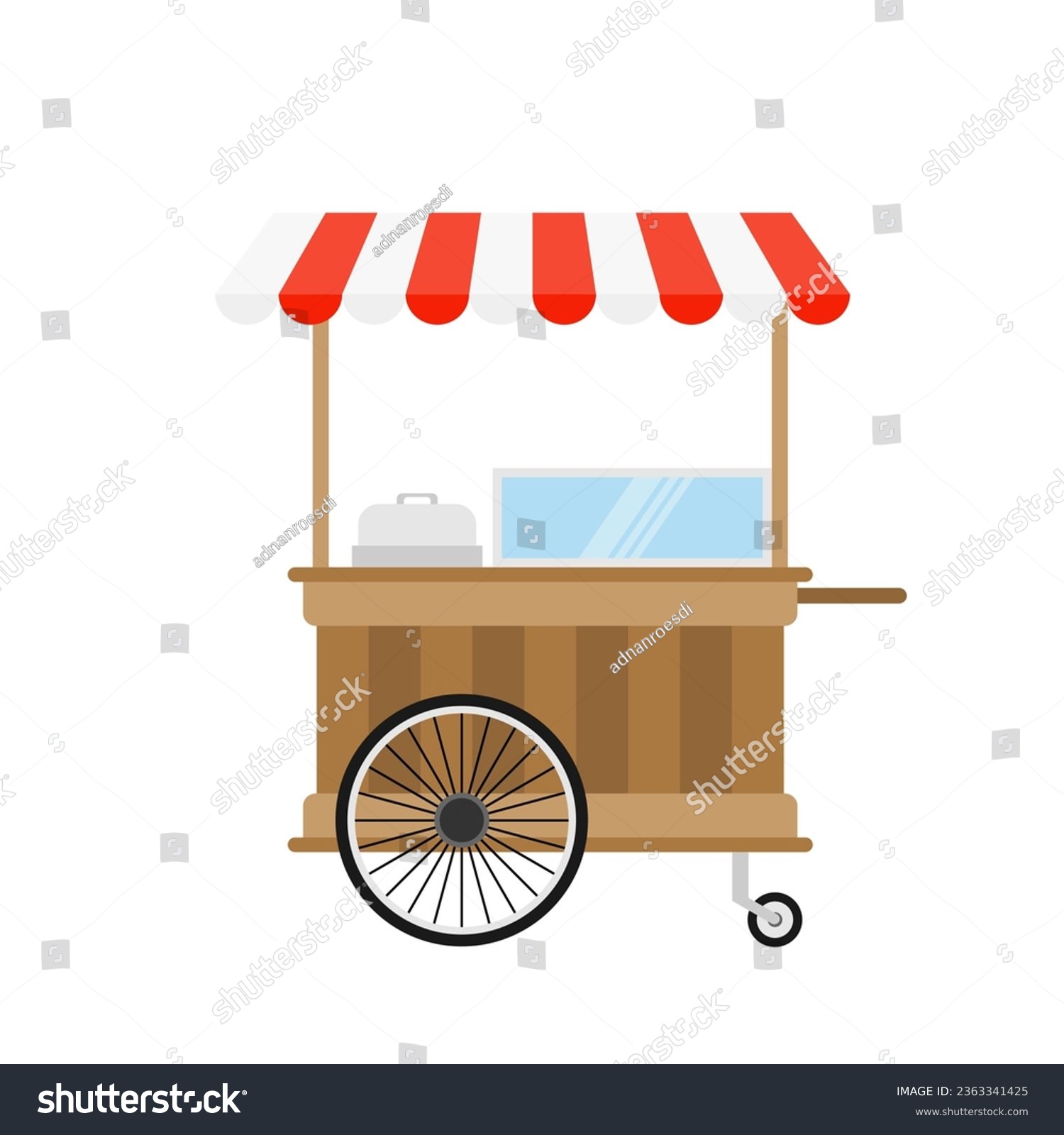 SVG of food cart flat design vector illustration.concession cart illustration. street food vending cart svg