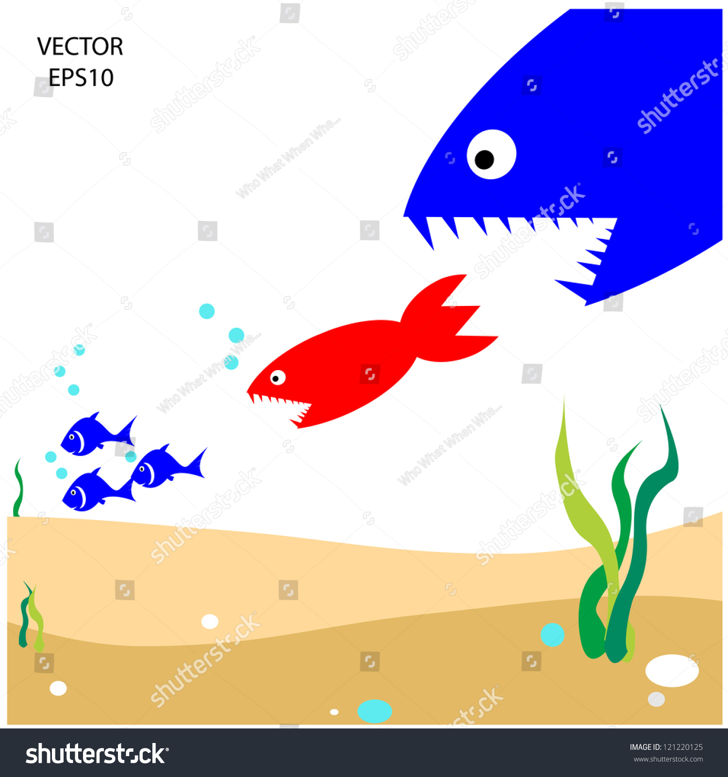 Food Chain, A Small Fish Is Food For Big Fish,Metaphorical,Vector ...