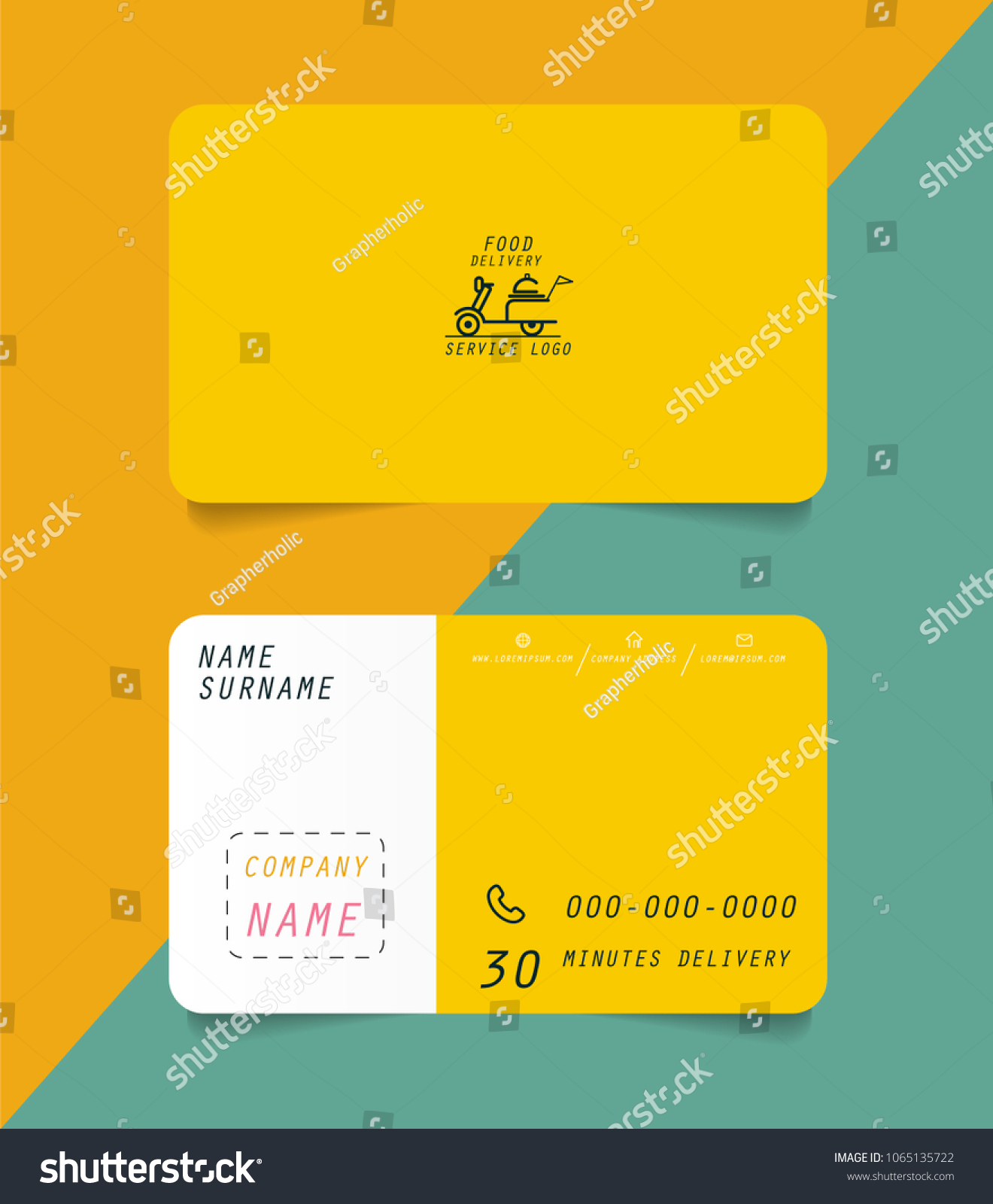 Food Delivery Service Name Card Vector Stock Vector Royalty Free