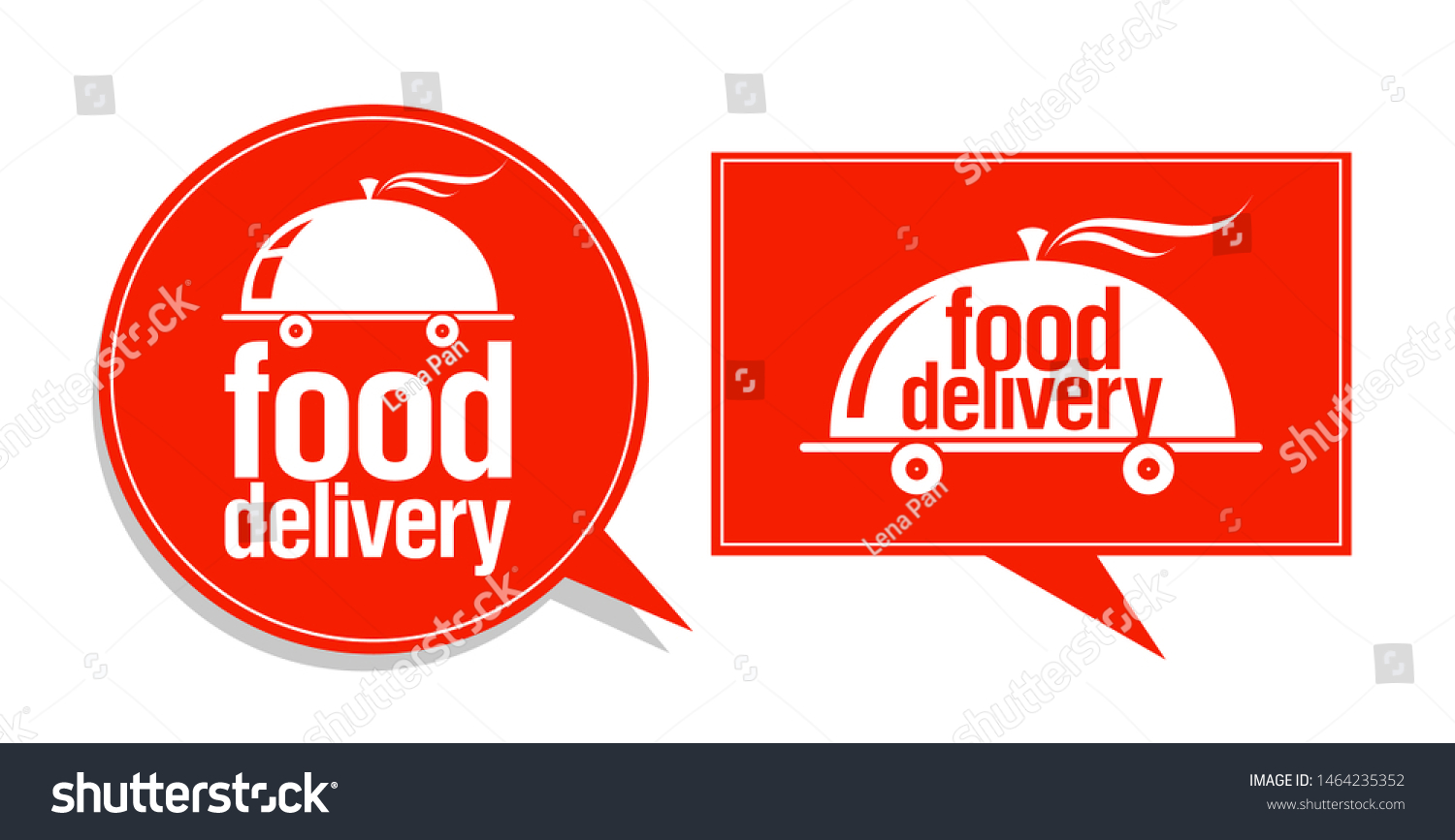 Food Delivery Symbols Signs Logos Set Stock Vector (royalty Free 