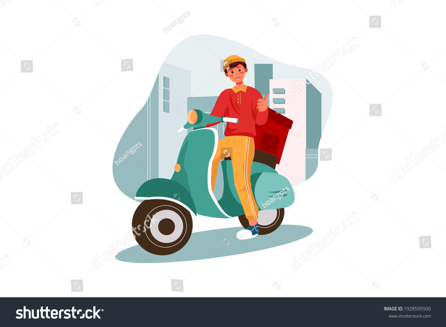 Food Delivery Vector Illustration Concept Flat Stock Vector (Royalty ...