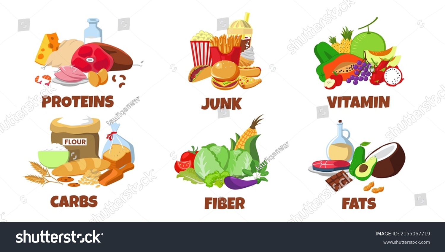 Food Flat Style Illustration Vector Design Stock Vector (Royalty Free ...