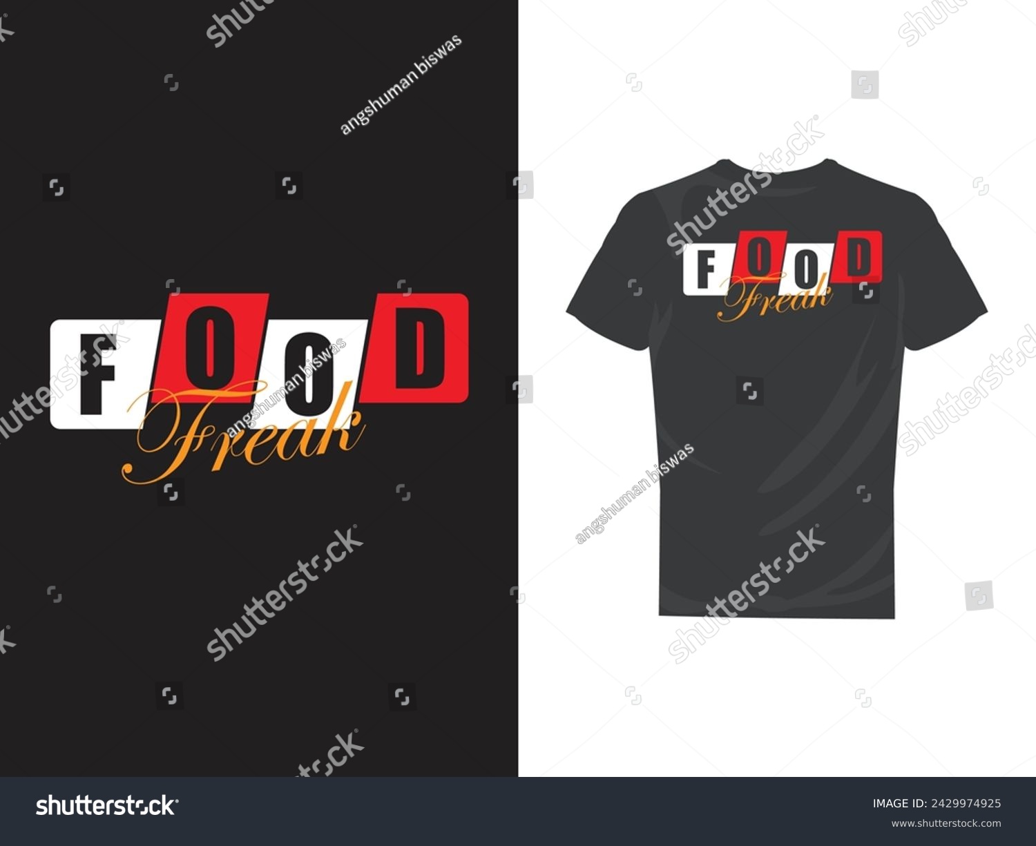 SVG of Food Freak rectangle typographic tshirt design svg