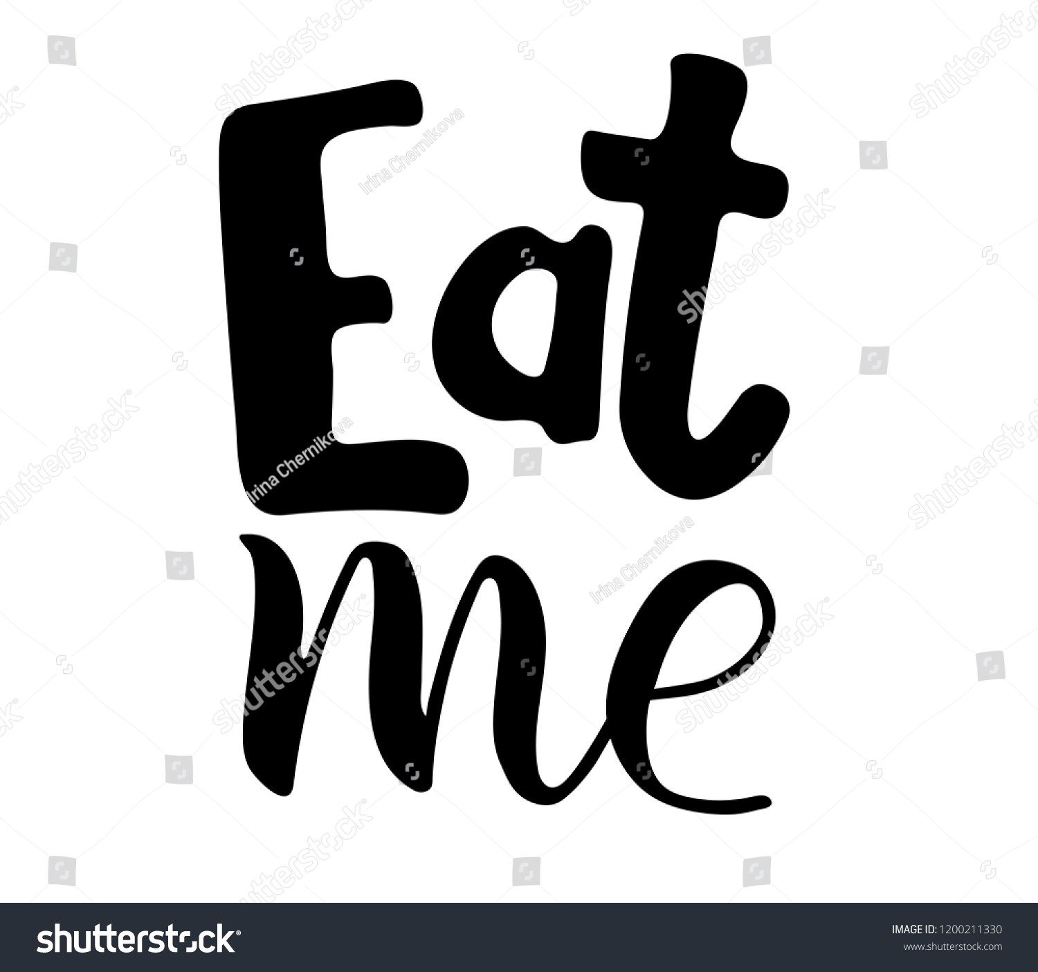 Food Hand Lettering Eat Me Stock Vector (Royalty Free) 1200211330 ...