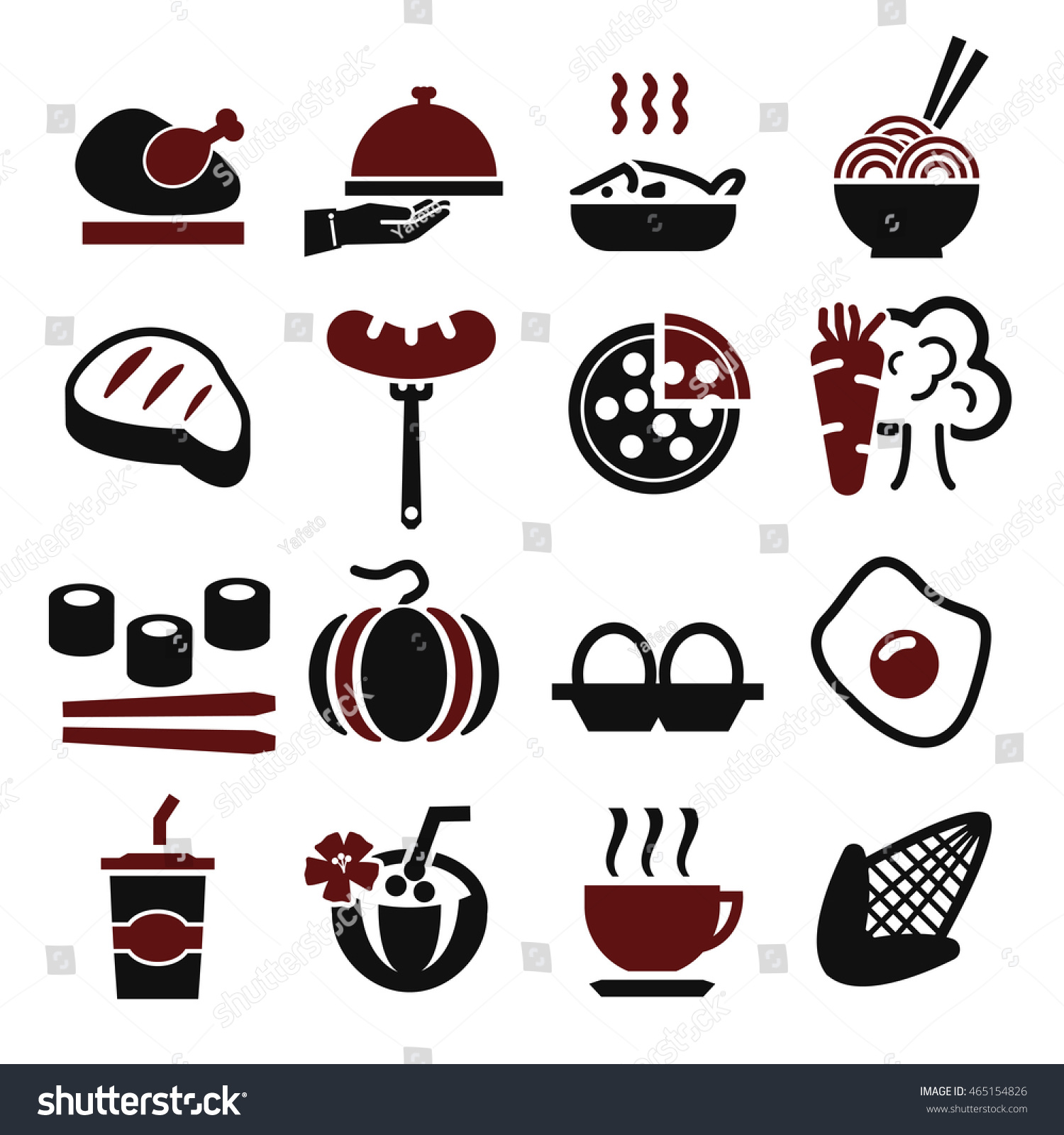 Food Icon Set Stock Vector Illustration 465154826 : Shutterstock