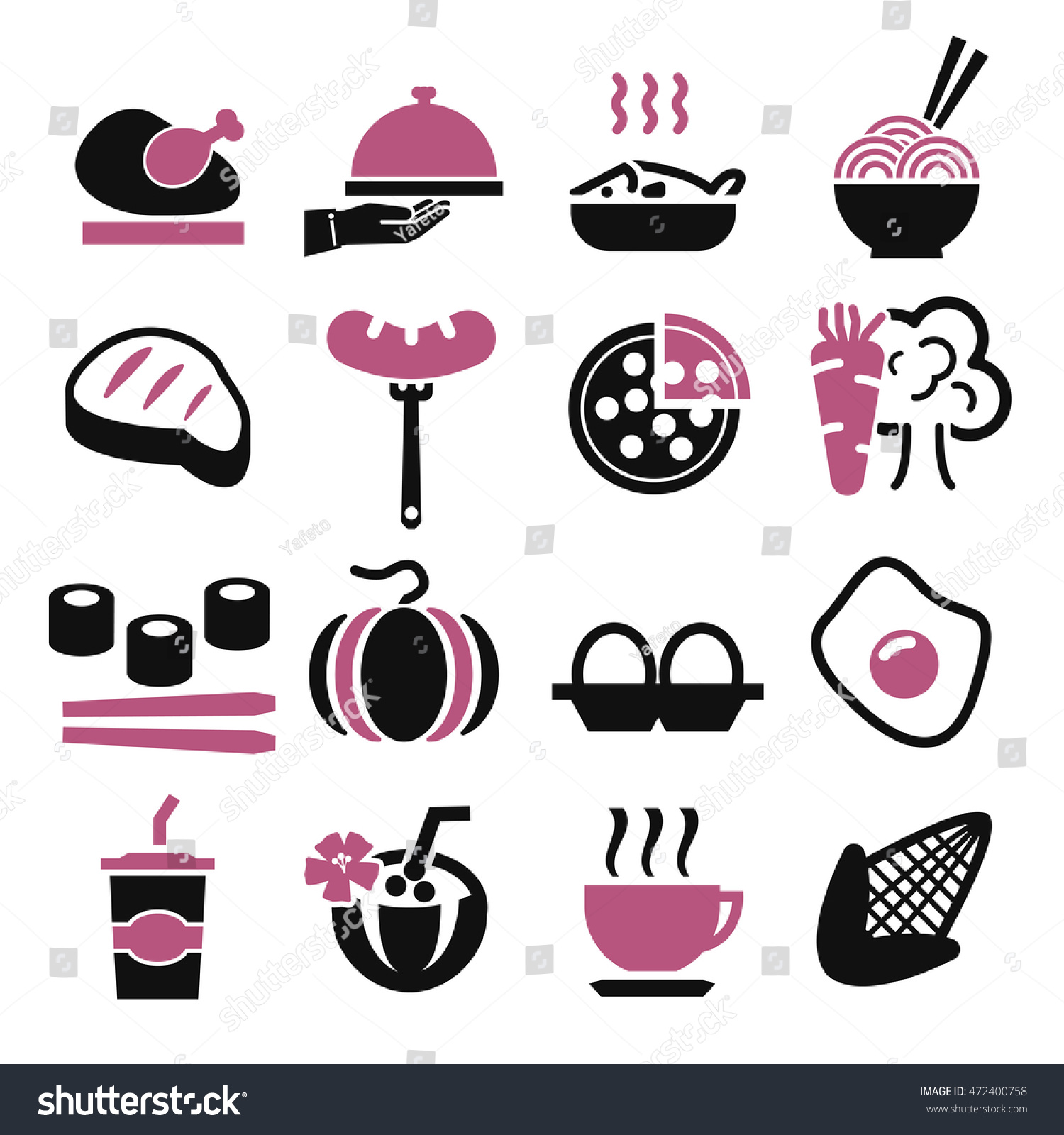 Food Icon Set Stock Vector (Royalty Free) 472400758 | Shutterstock