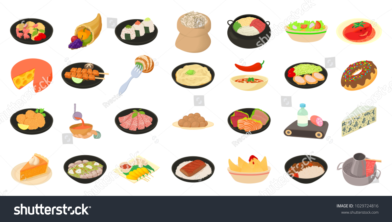 Food Icon Set Cartoon Set Food Stock Vector (Royalty Free) 1029724816 ...