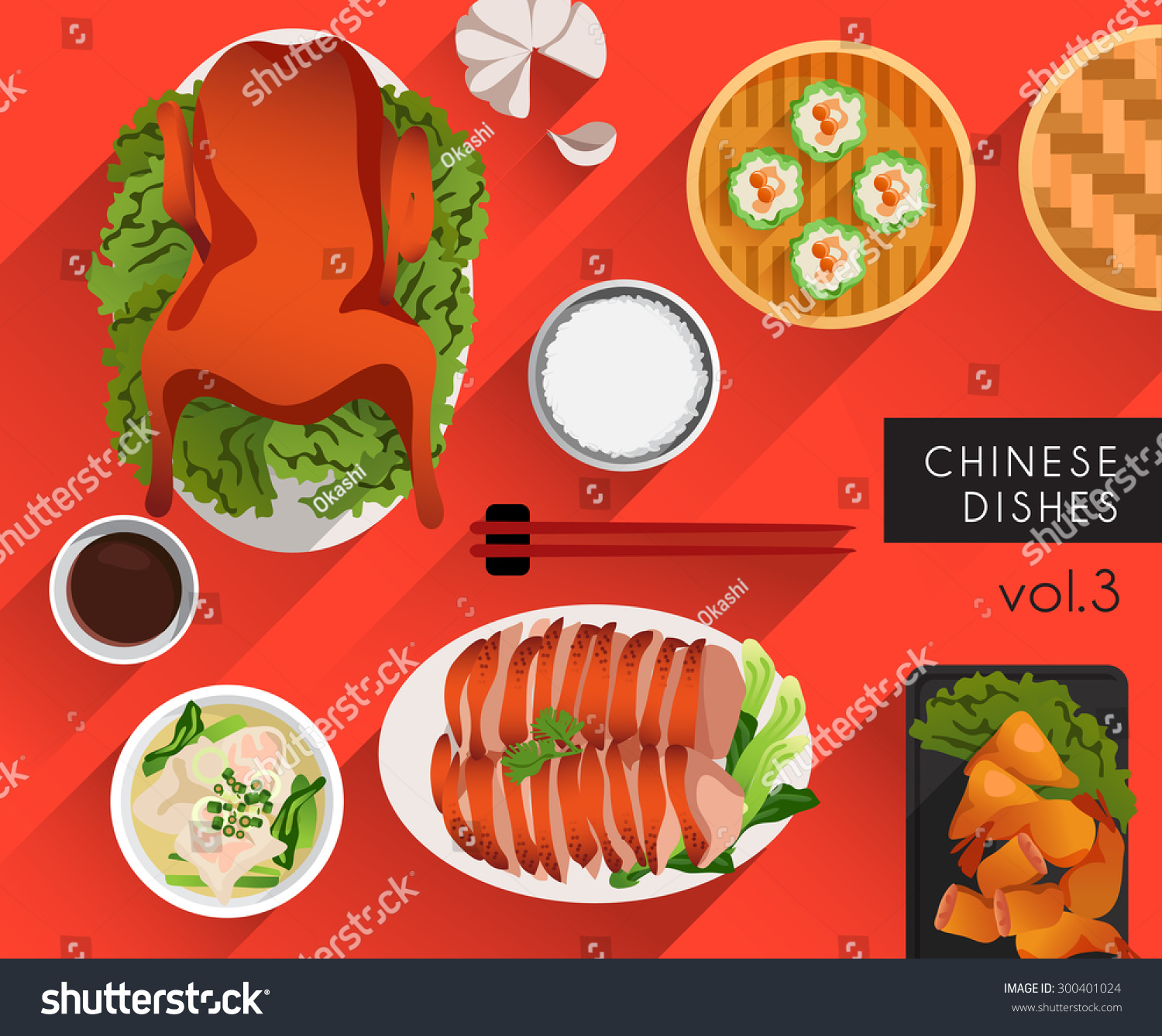 Food Illustration Chinese Food Vector Illustration Stock Vector ...