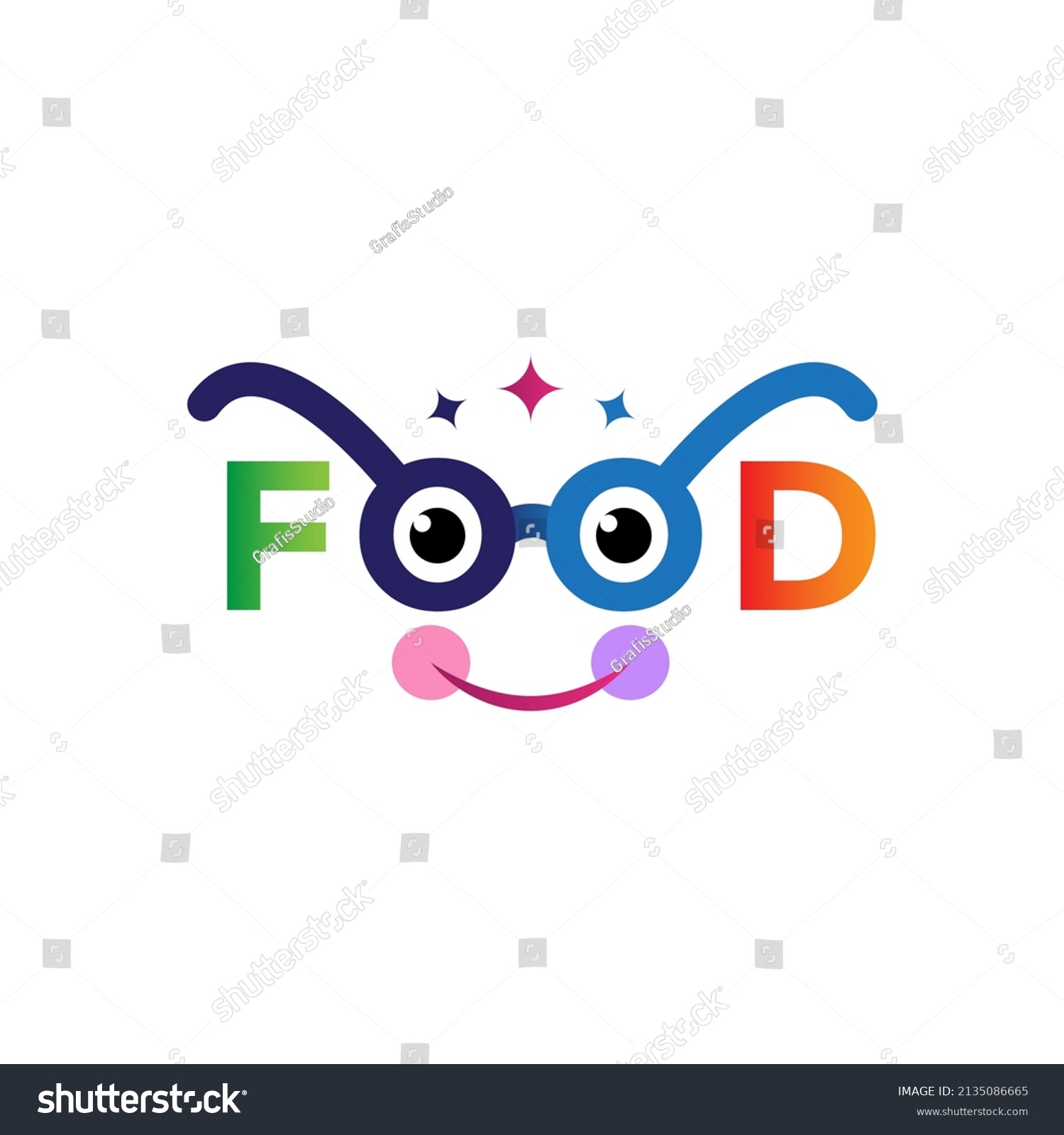 Food Logo Smile Label Food Company Stock Vector (Royalty Free ...