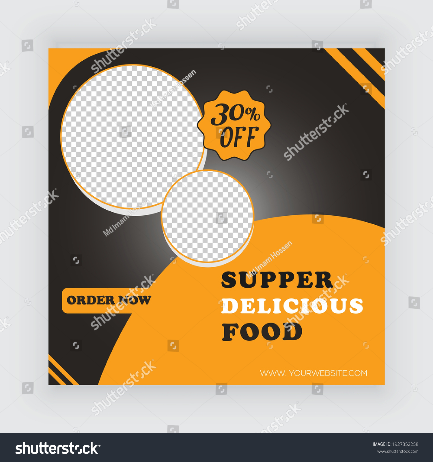 Food Menu Banner Social Media Post Stock Vector Royalty Free