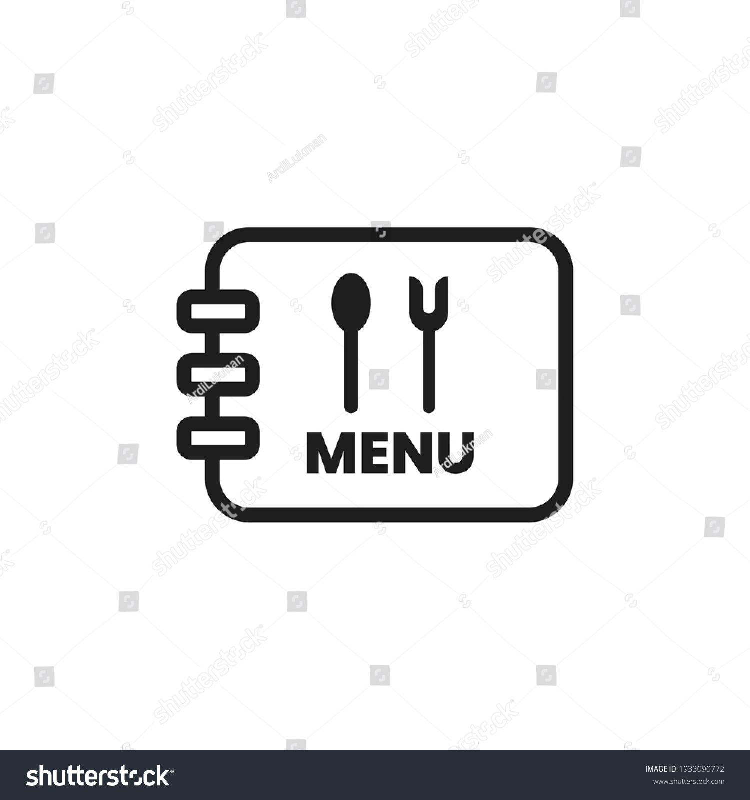 Food Menu Line Art Icons Pictograms Stock Vector (Royalty Free) 1933090772