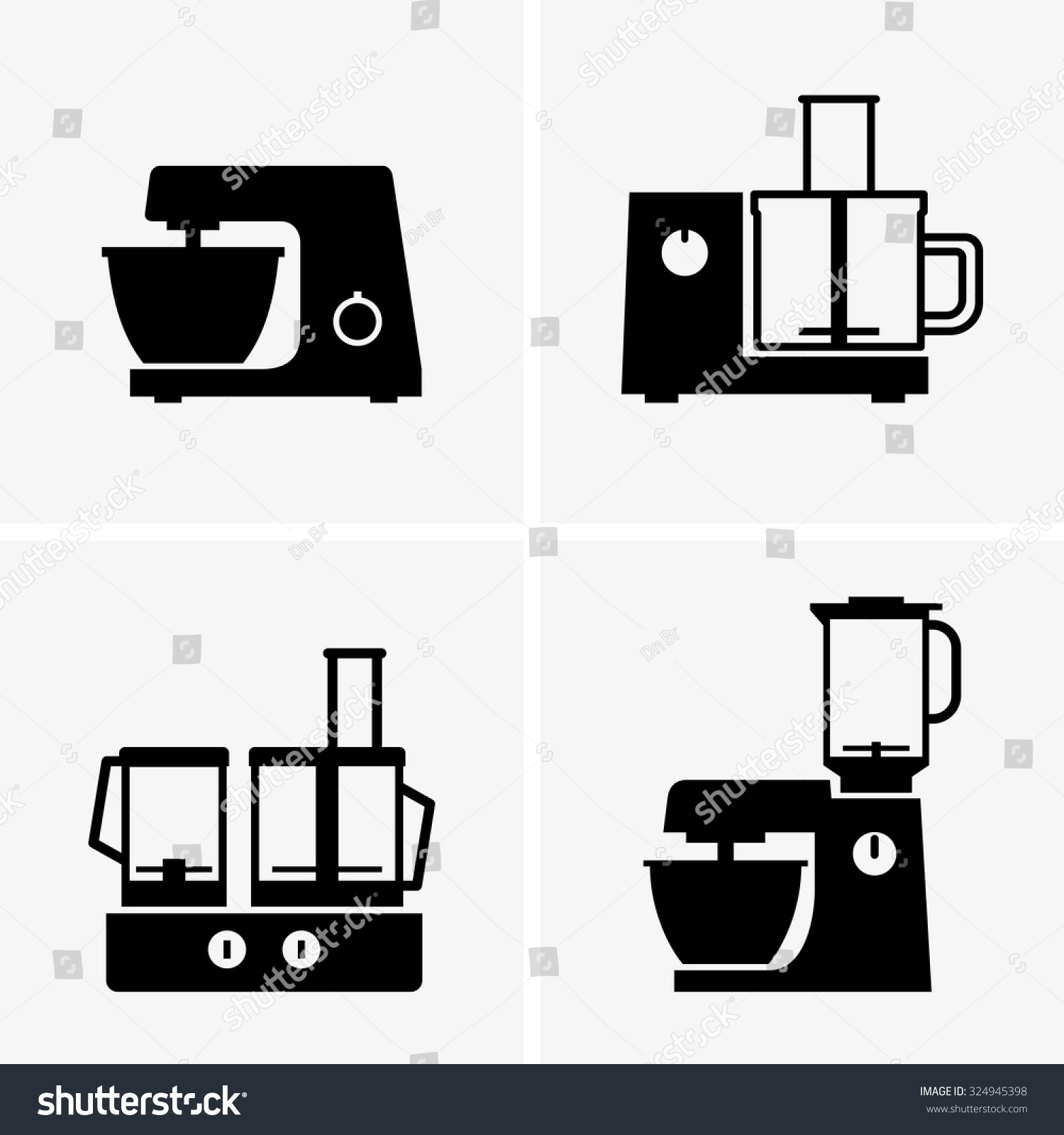 Food Processors Stock Vector Illustration 324945398 : Shutterstock