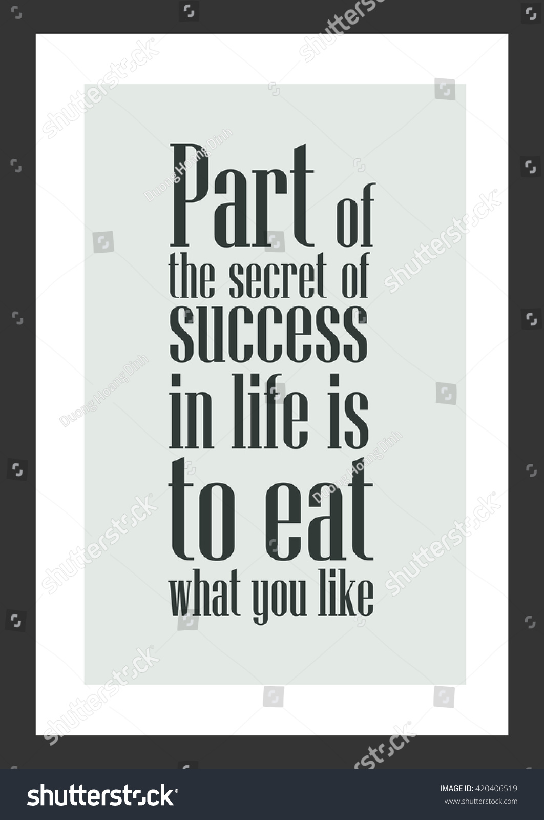 success in life quotes food quote part secret success life stock vector