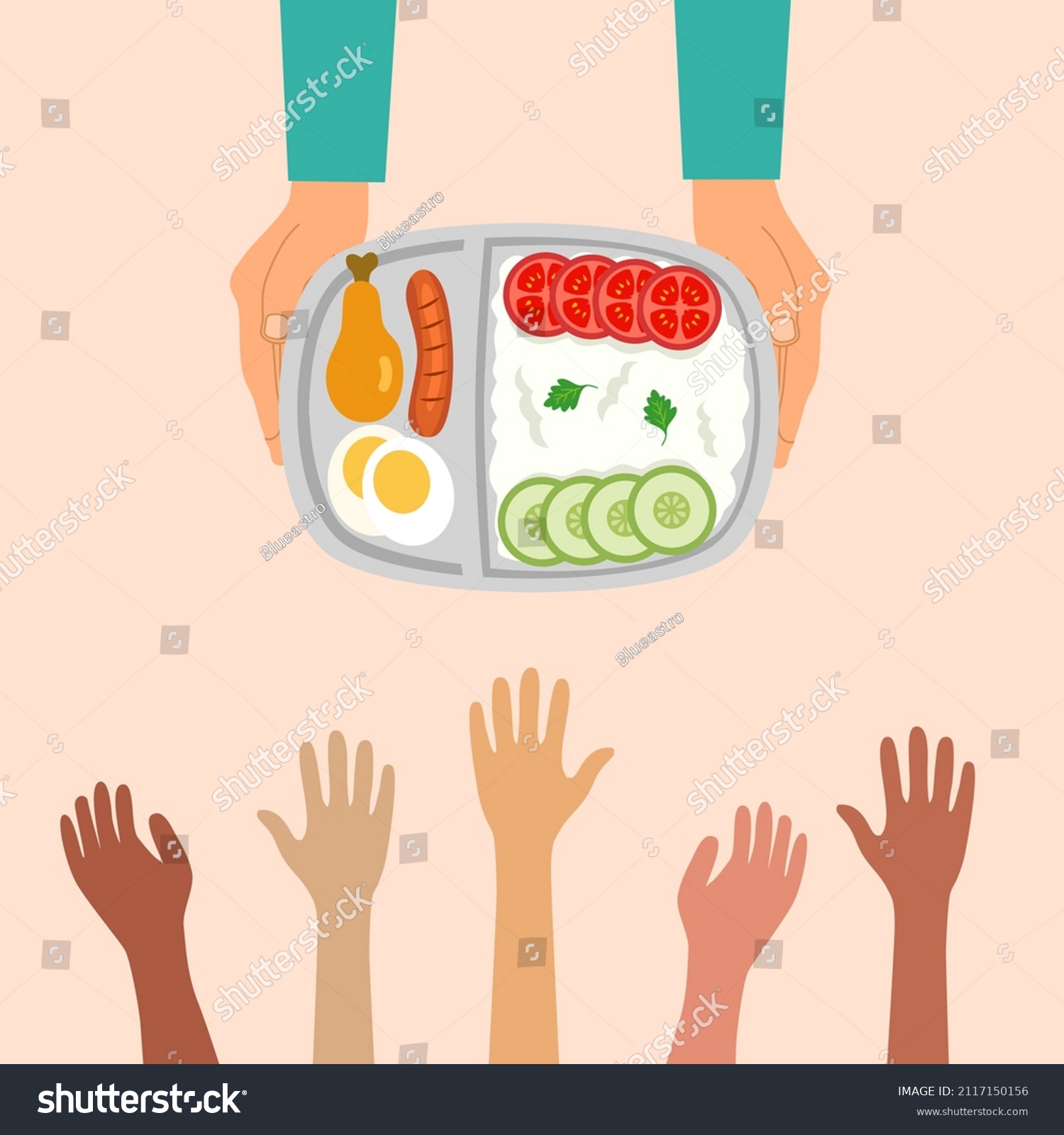 Food Sharing Food Donation Concept Vector Stock Vector (Royalty Free ...