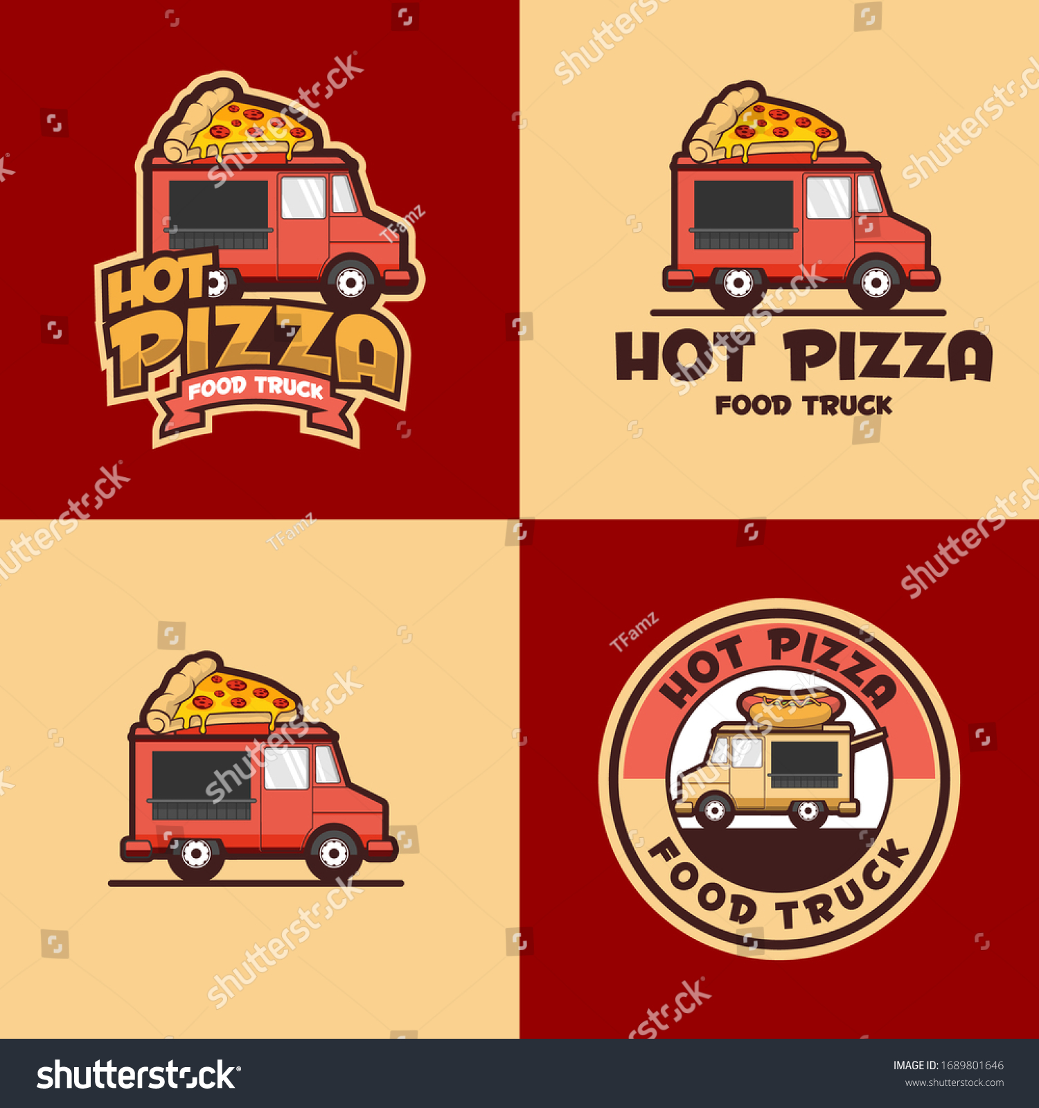 Food Truck Logo Cool Logo Simple Stock Vector Royalty Free