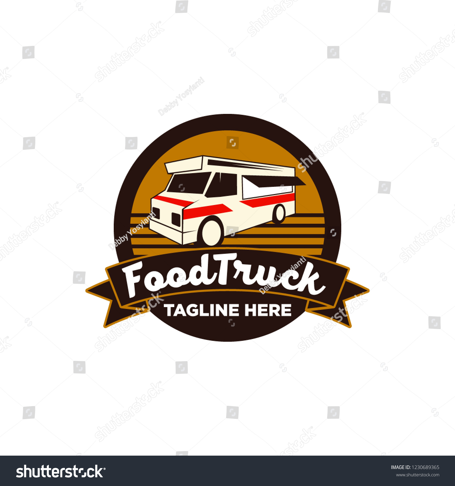 Food Truck Logo Design Stock Vector Royalty Free