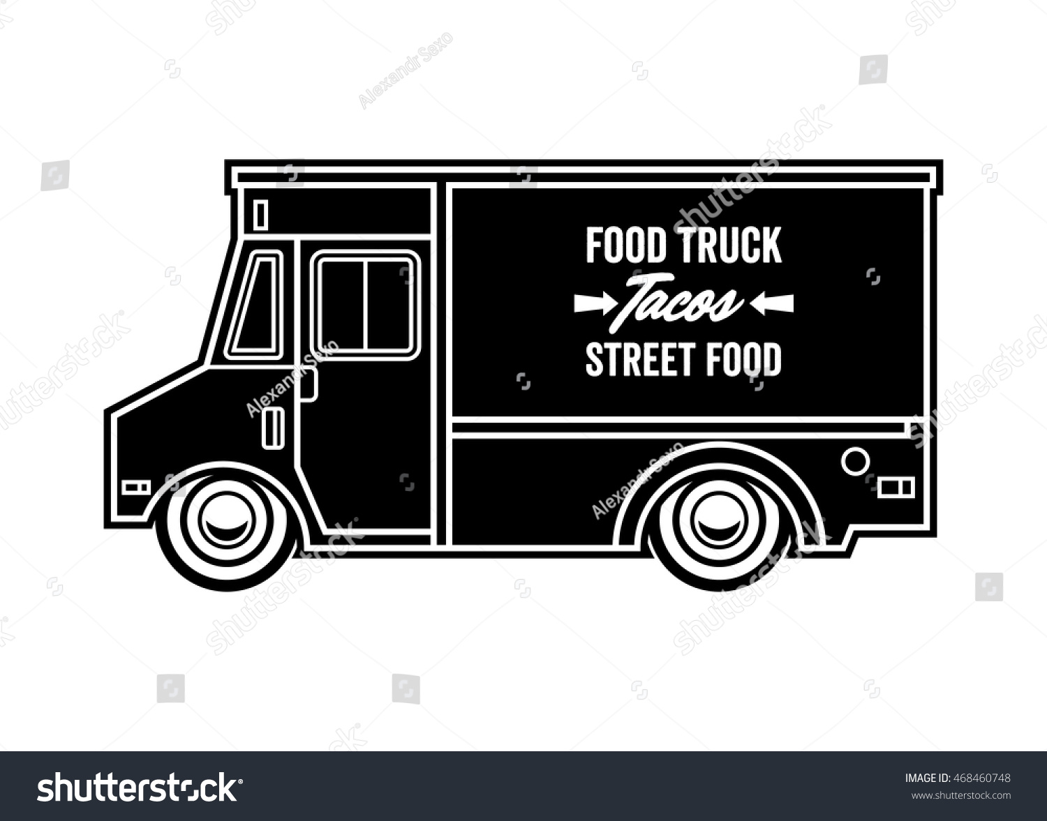 Food Truck Vector Illustration Street Food Stock Vector ...