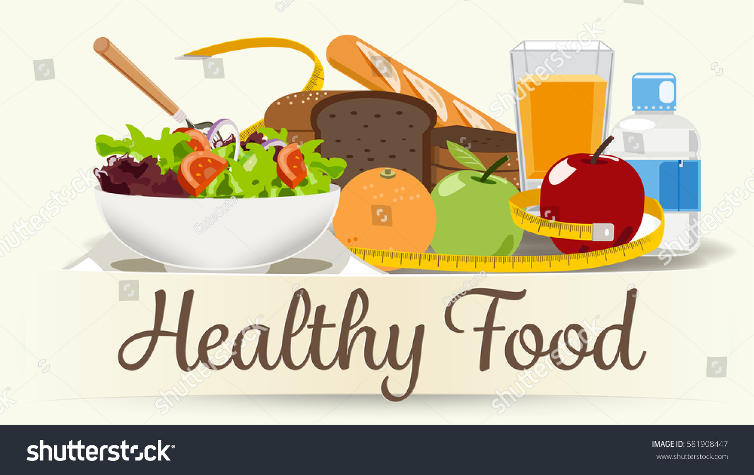 Foods That Help Healthcare Diet Life Stock Vector (Royalty Free ...