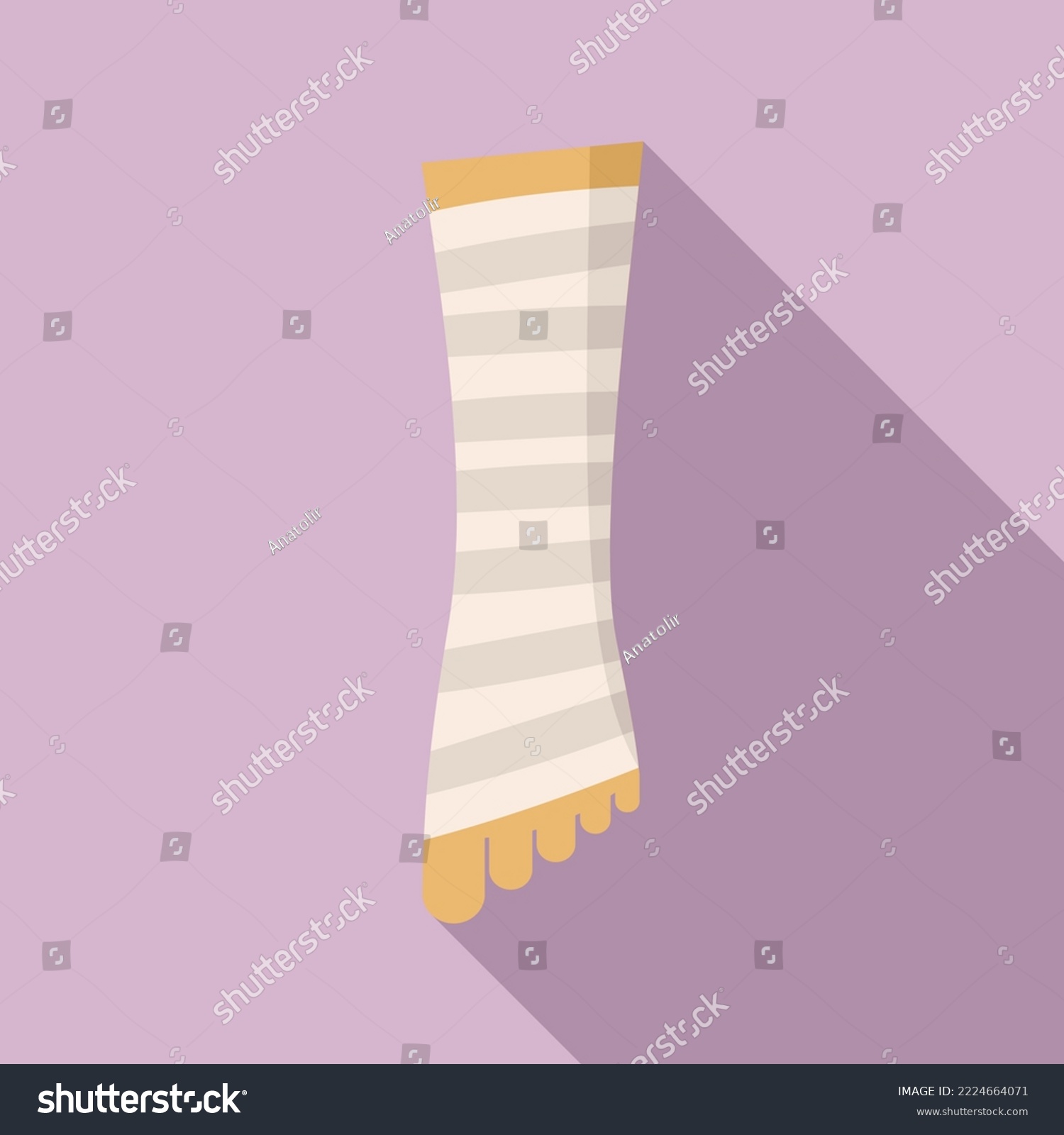 SVG of Foot bandage icon flat vector. Accident injury. Fracture patient svg