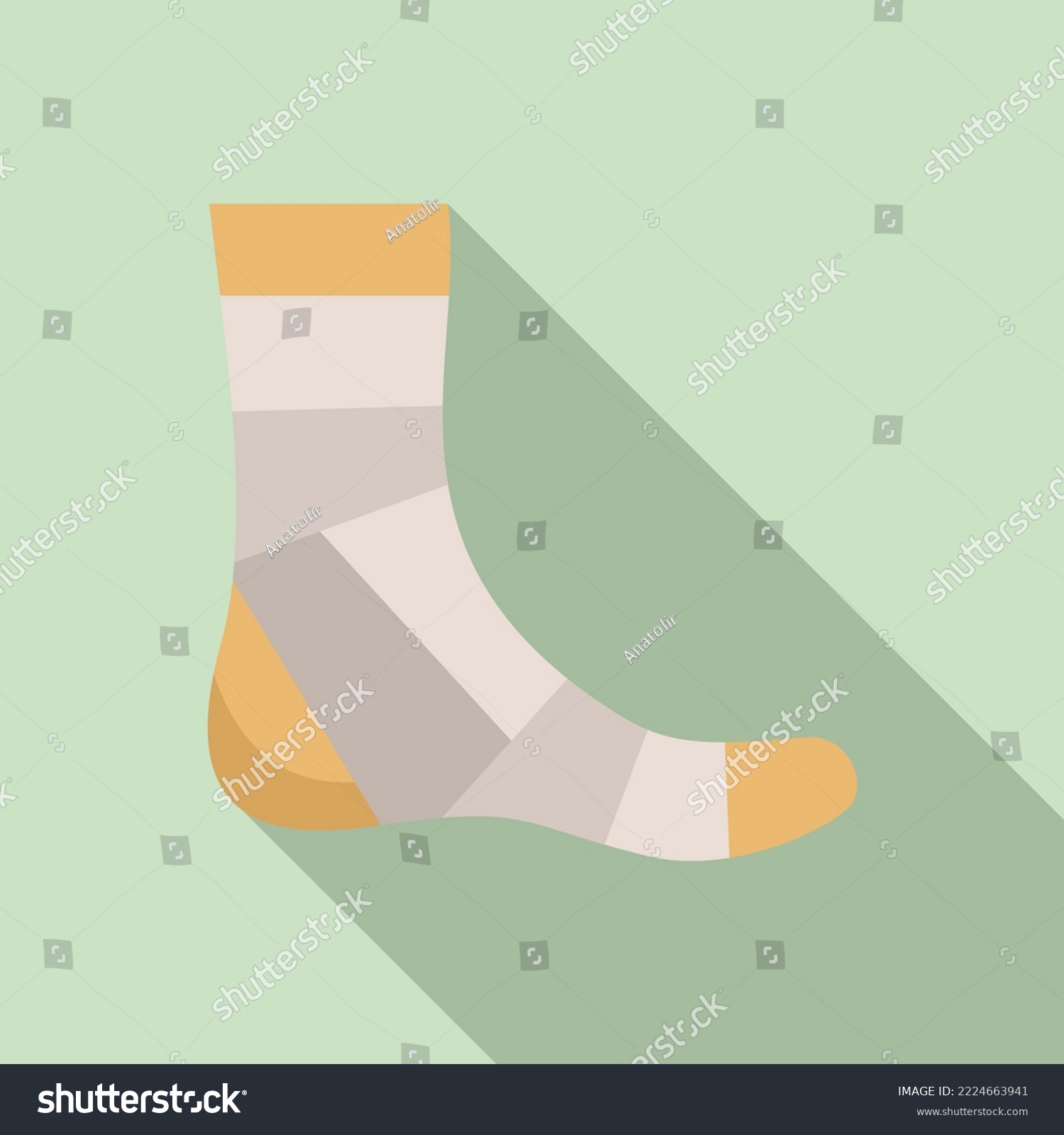 SVG of Foot bandage icon flat vector. Accident patient. Skin leg svg