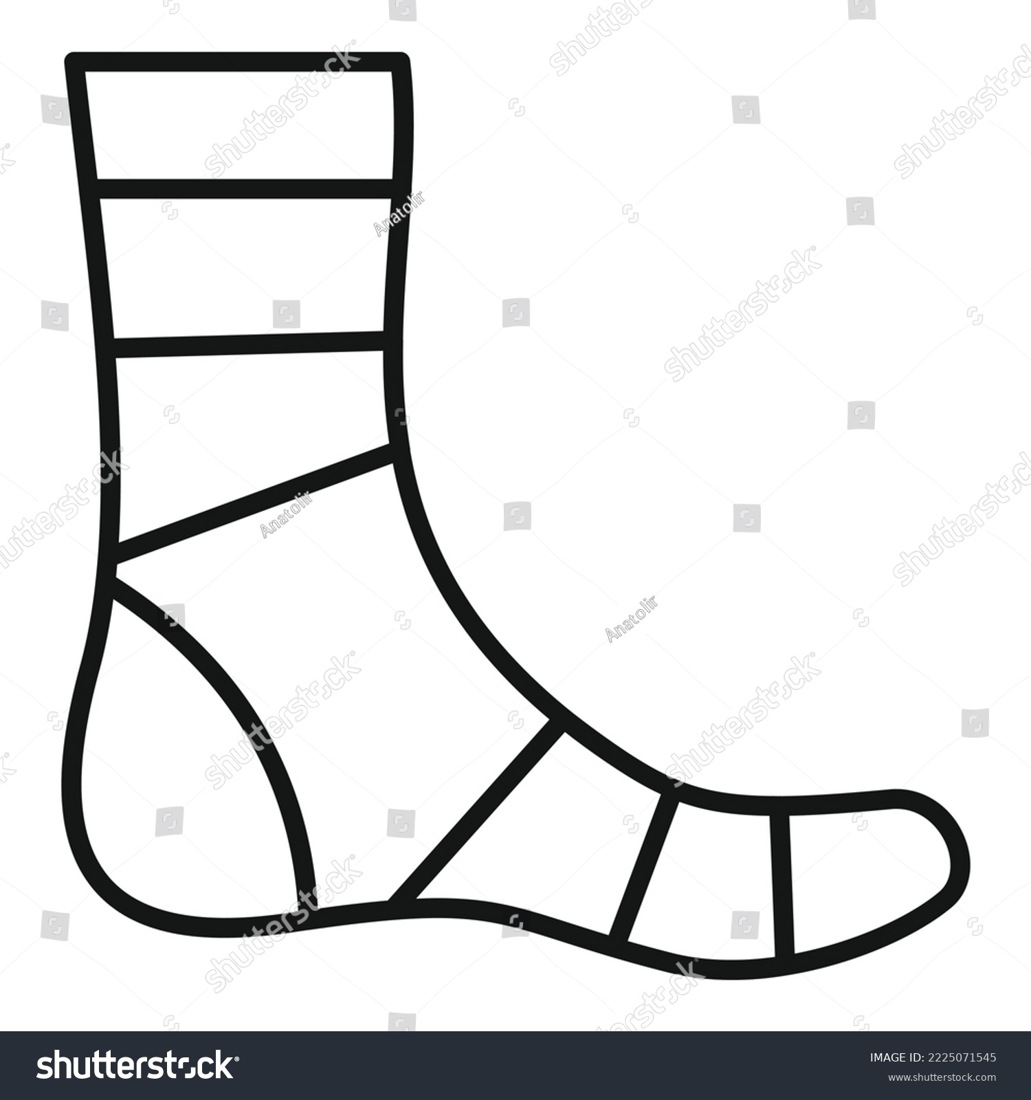 SVG of Foot bandage icon outline vector. Accident patient. Skin leg svg