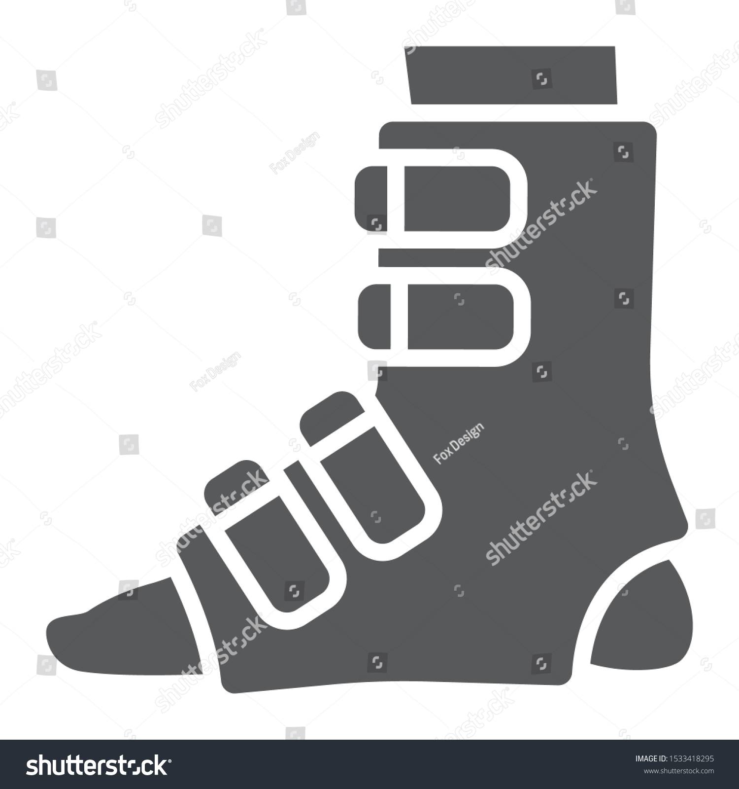 SVG of Foot splint glyph icon, orthopedic and medical, leg bandage sign, vector graphics, a solid pattern on a white background, eps 10. svg