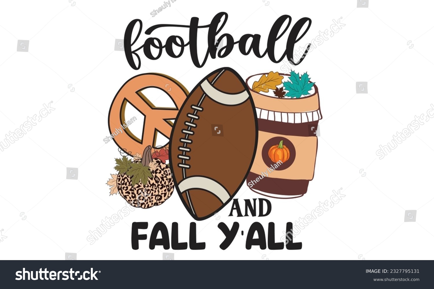SVG of Football And Fall Y’all Retro Design svg