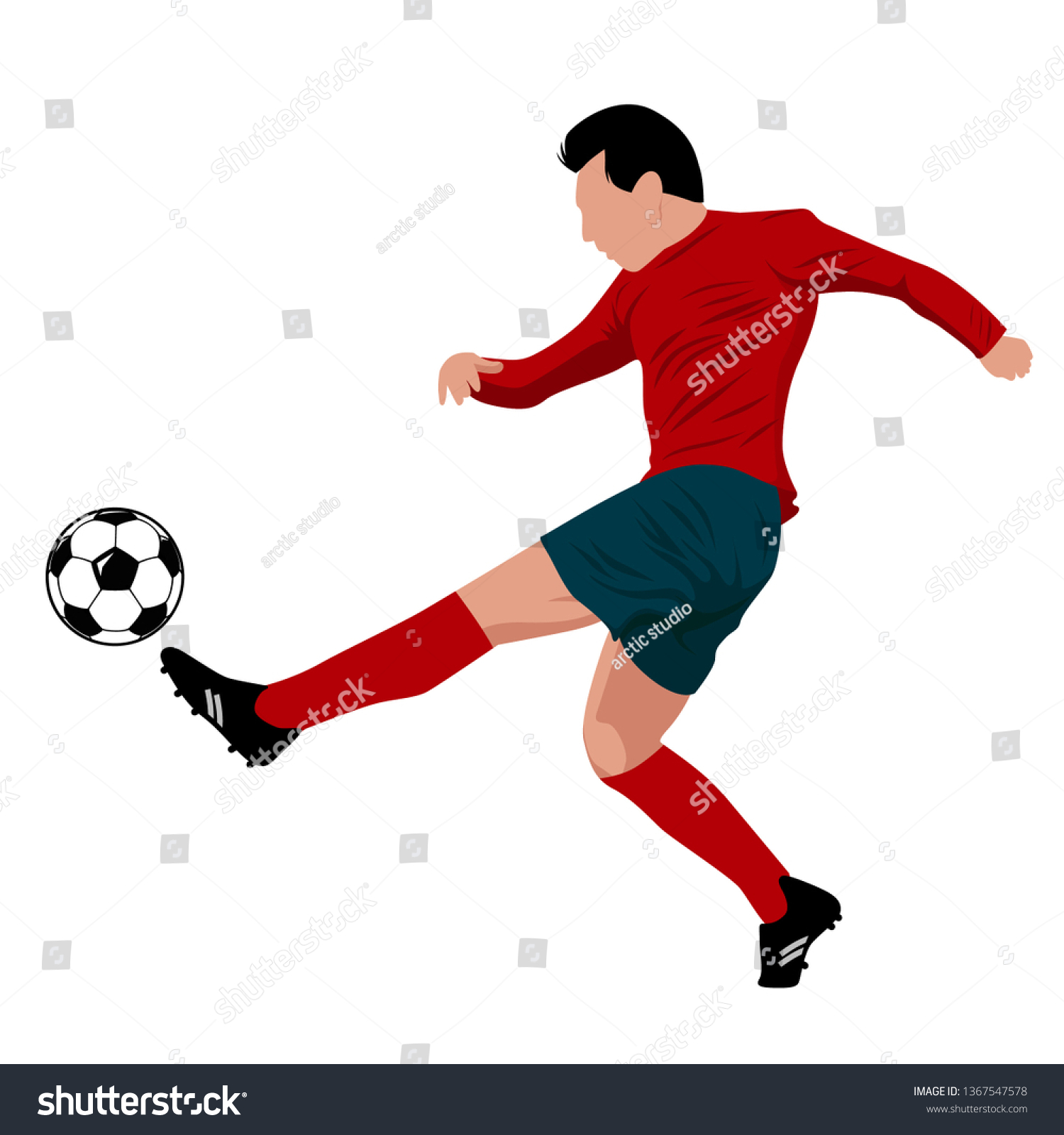 Football Soccer Players Vector Illustration Stock Vector (royalty Free 