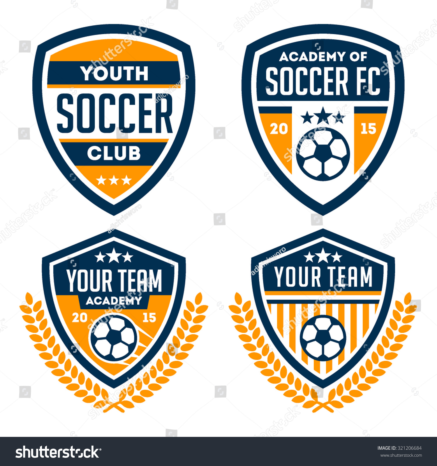 Football Badge Logo Set Stock Vector 321206684 - Shutterstock