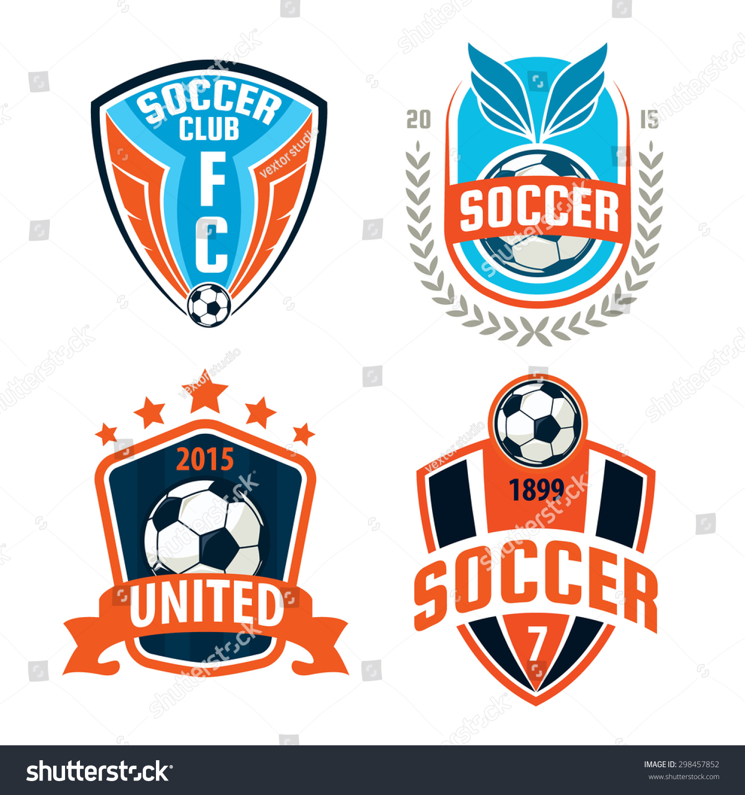 Football Badge Logo Template Designsoccer Teamvector Stock Vector ...